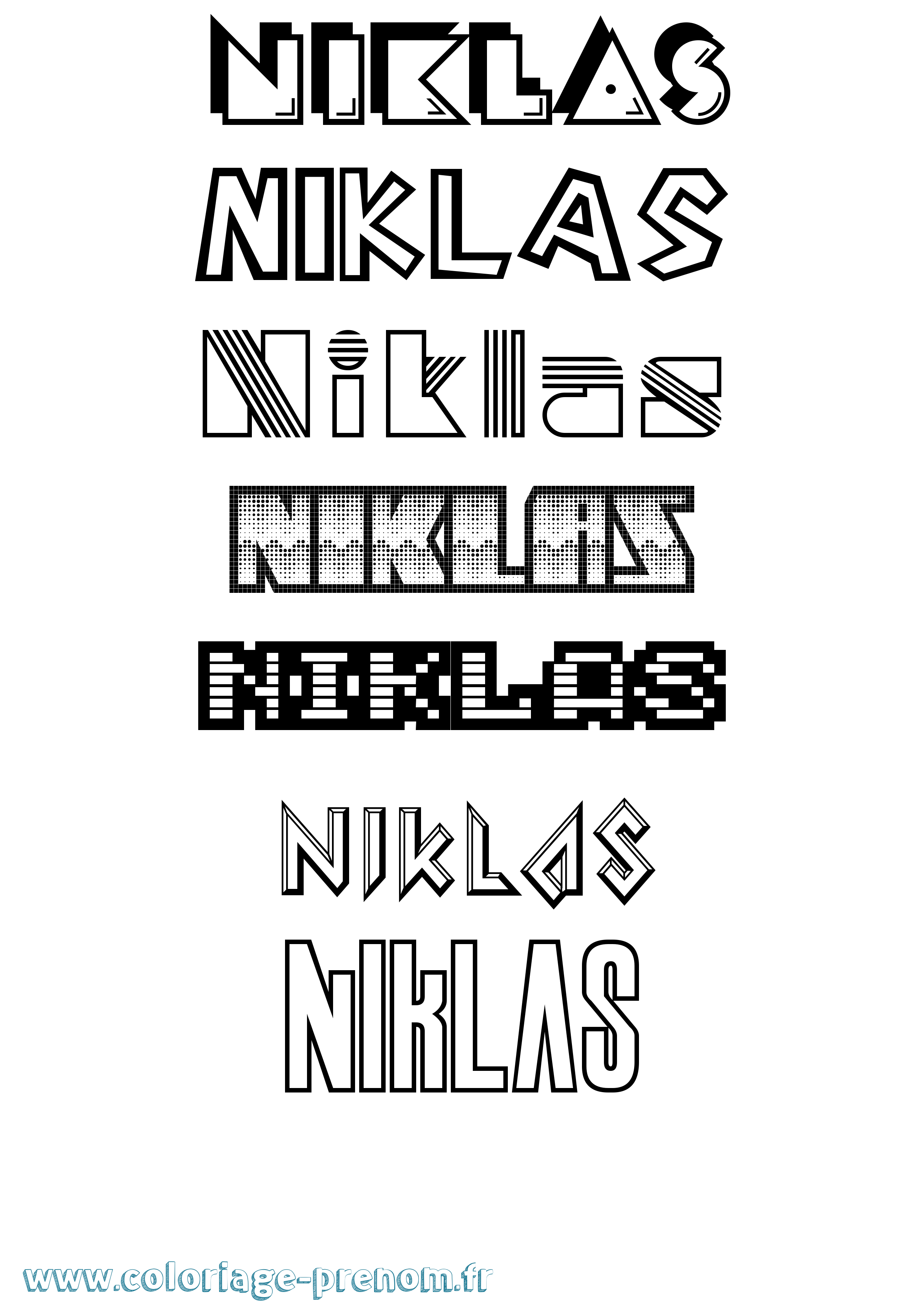 Coloriage Niklas Jeux Vidéos Coloriage prénom Niklas Jeux Vidéos