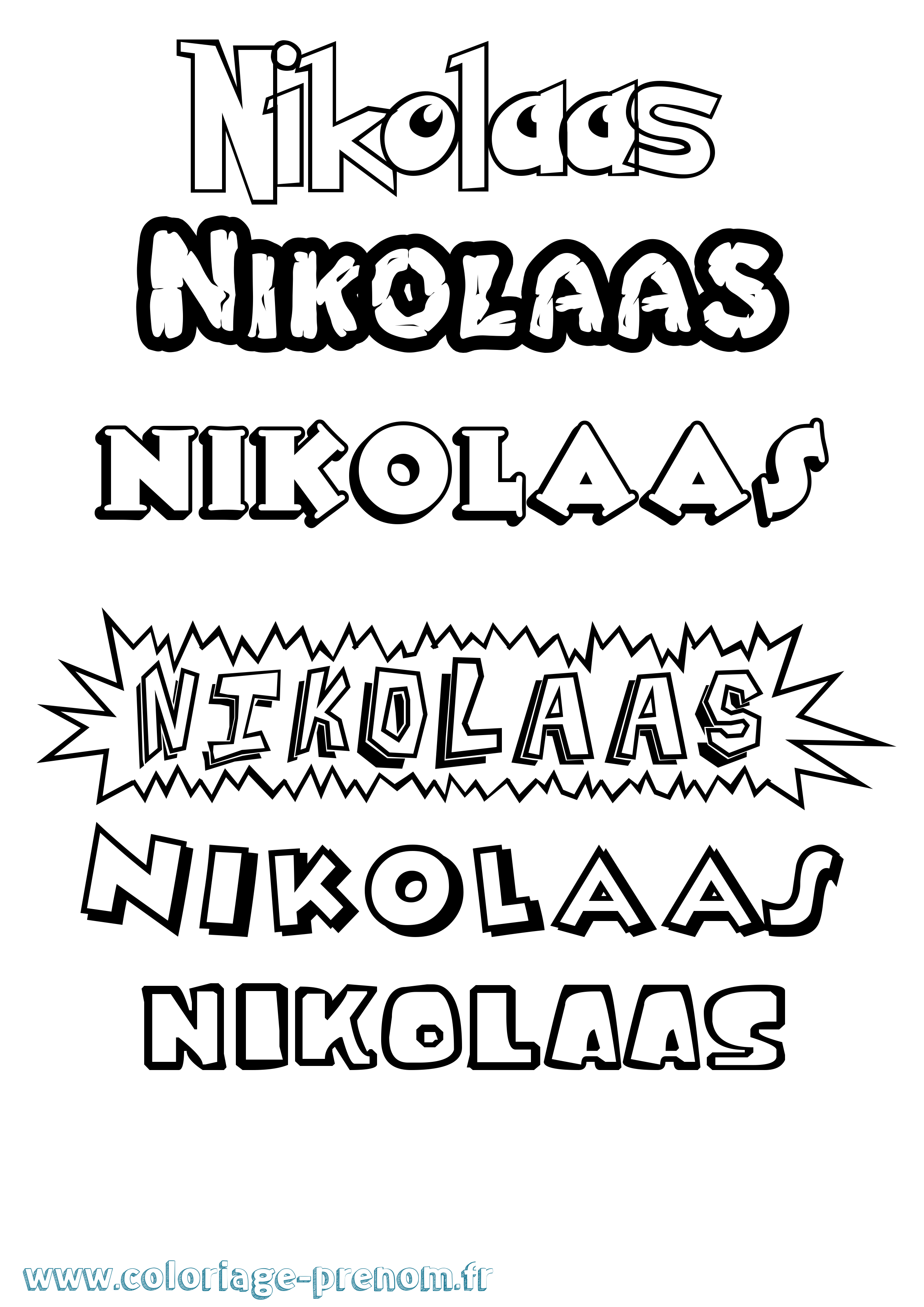 Coloriage Nikolaas Dessin Animé Coloriage prénom Nikolaas Dessin Animé
