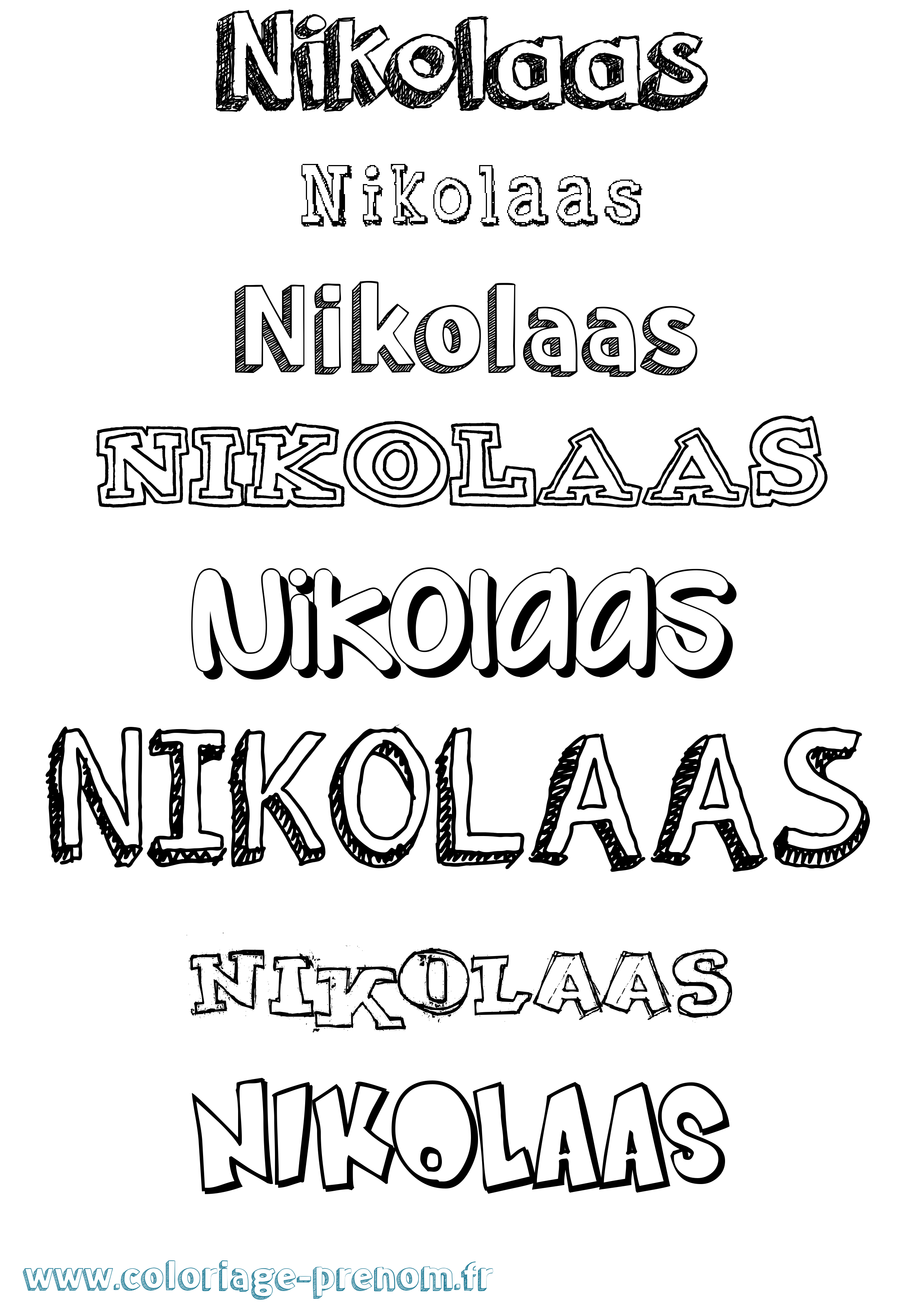 Coloriage Nikolaas Dessiné Coloriage prénom Nikolaas Dessiné