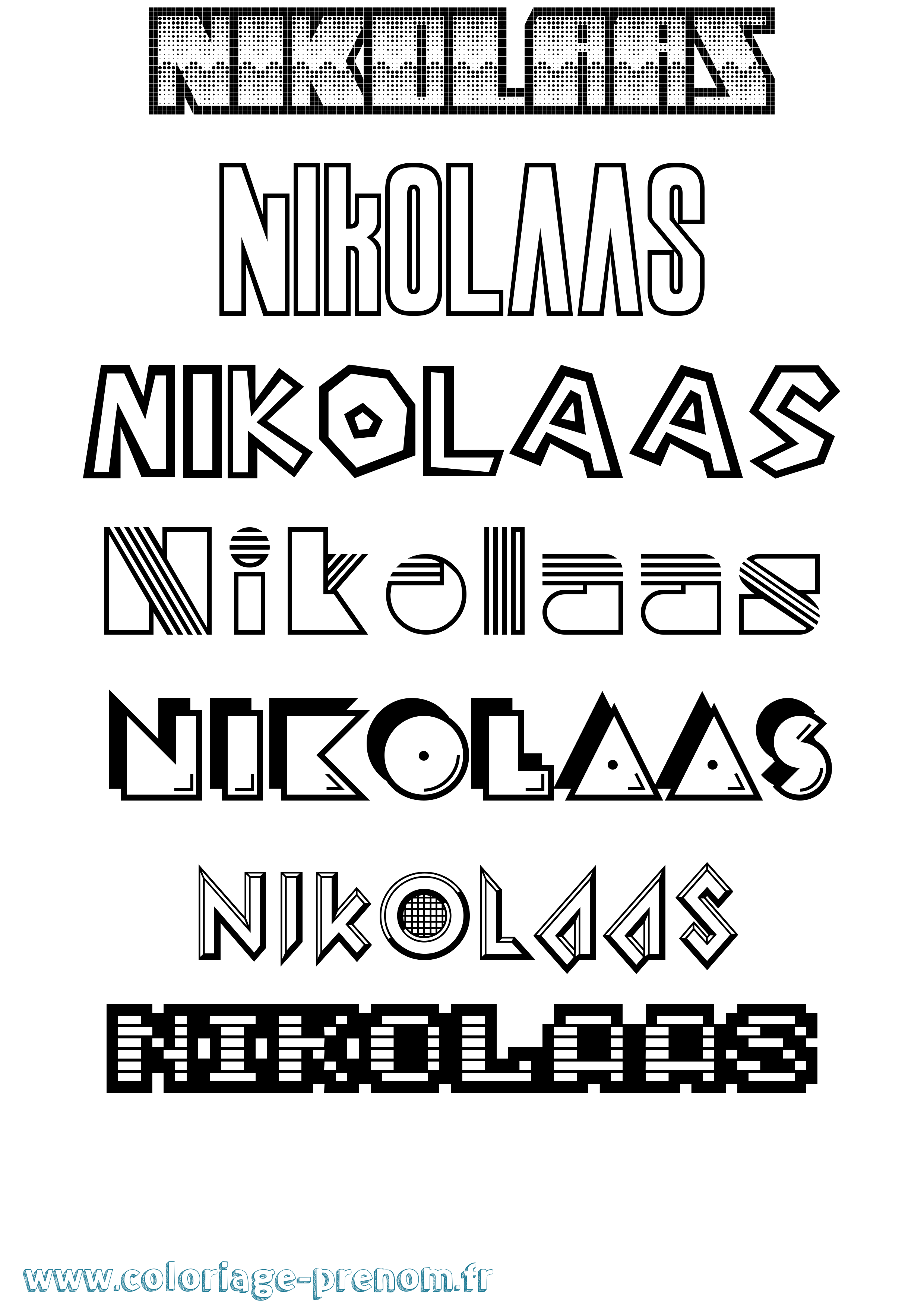 Coloriage Nikolaas Jeux Vidéos Coloriage prénom Nikolaas Jeux Vidéos