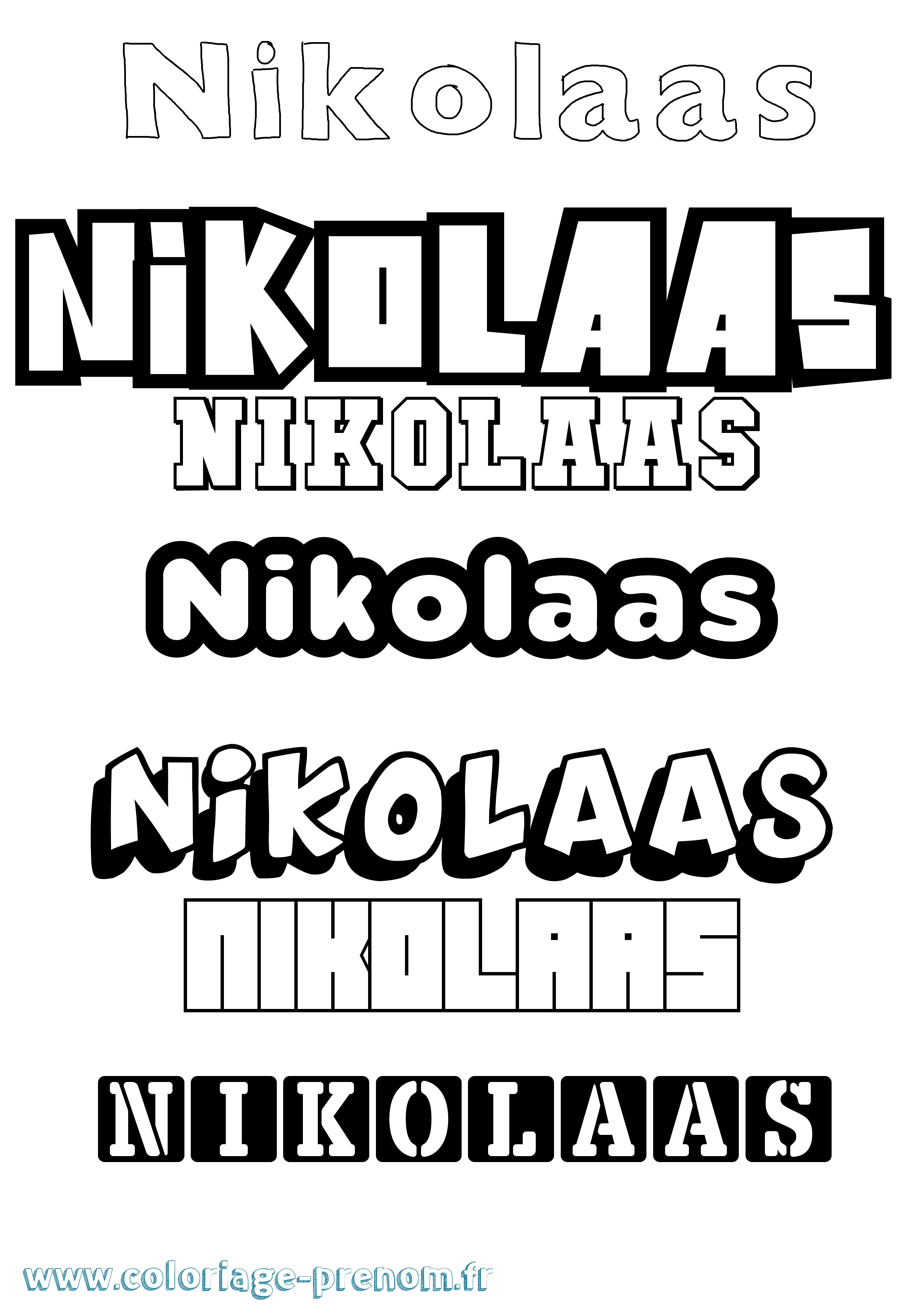 Coloriage Nikolaas Simple Coloriage prénom Nikolaas Simple