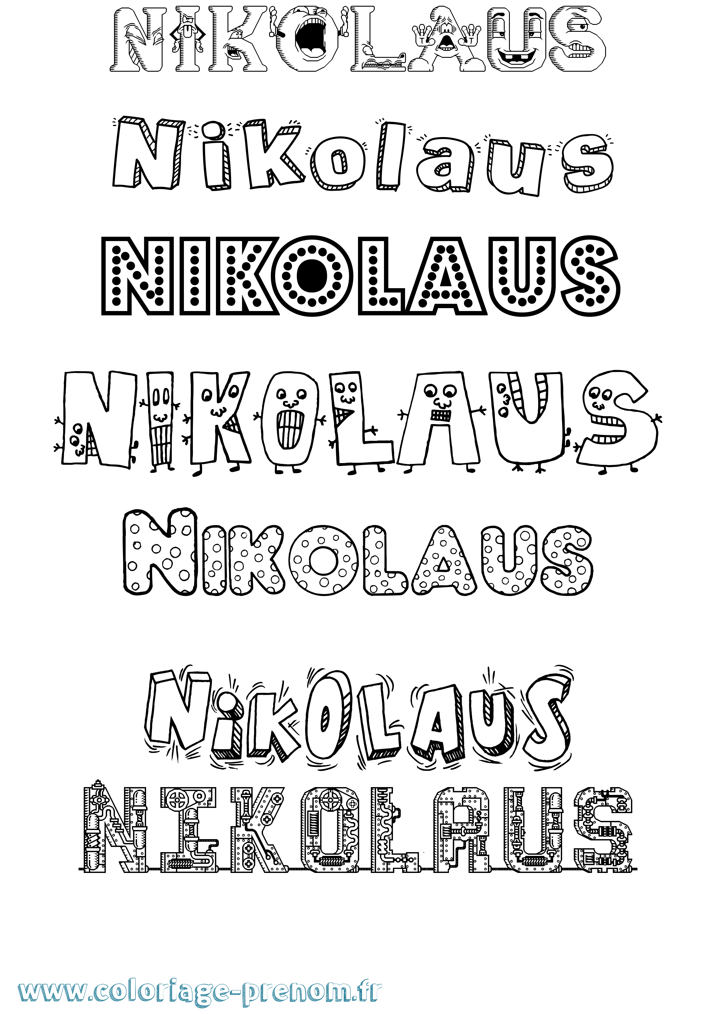 Coloriage Nikolaus Fun Coloriage prénom Nikolaus Fun