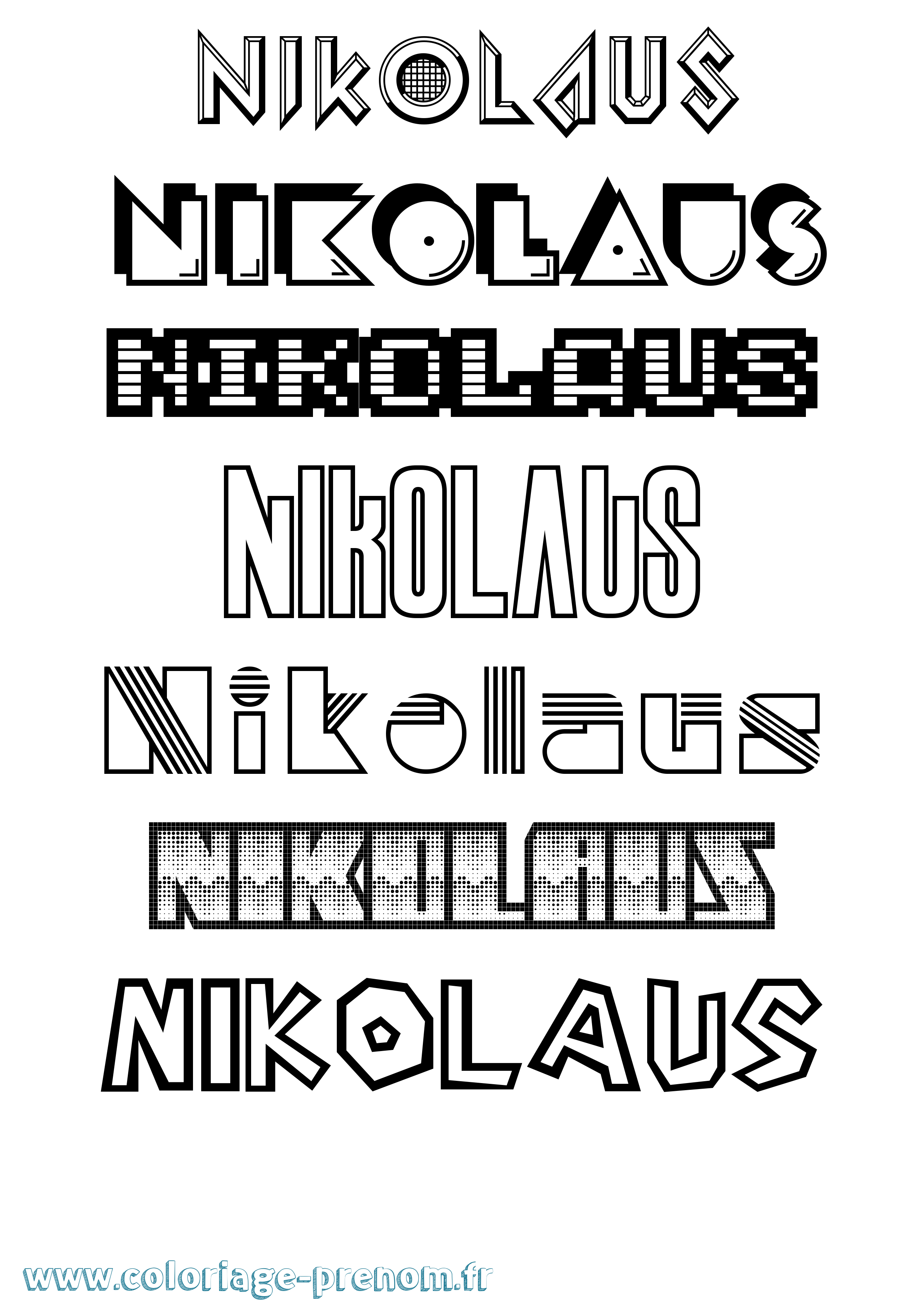 Coloriage Nikolaus Jeux Vidéos Coloriage prénom Nikolaus Jeux Vidéos