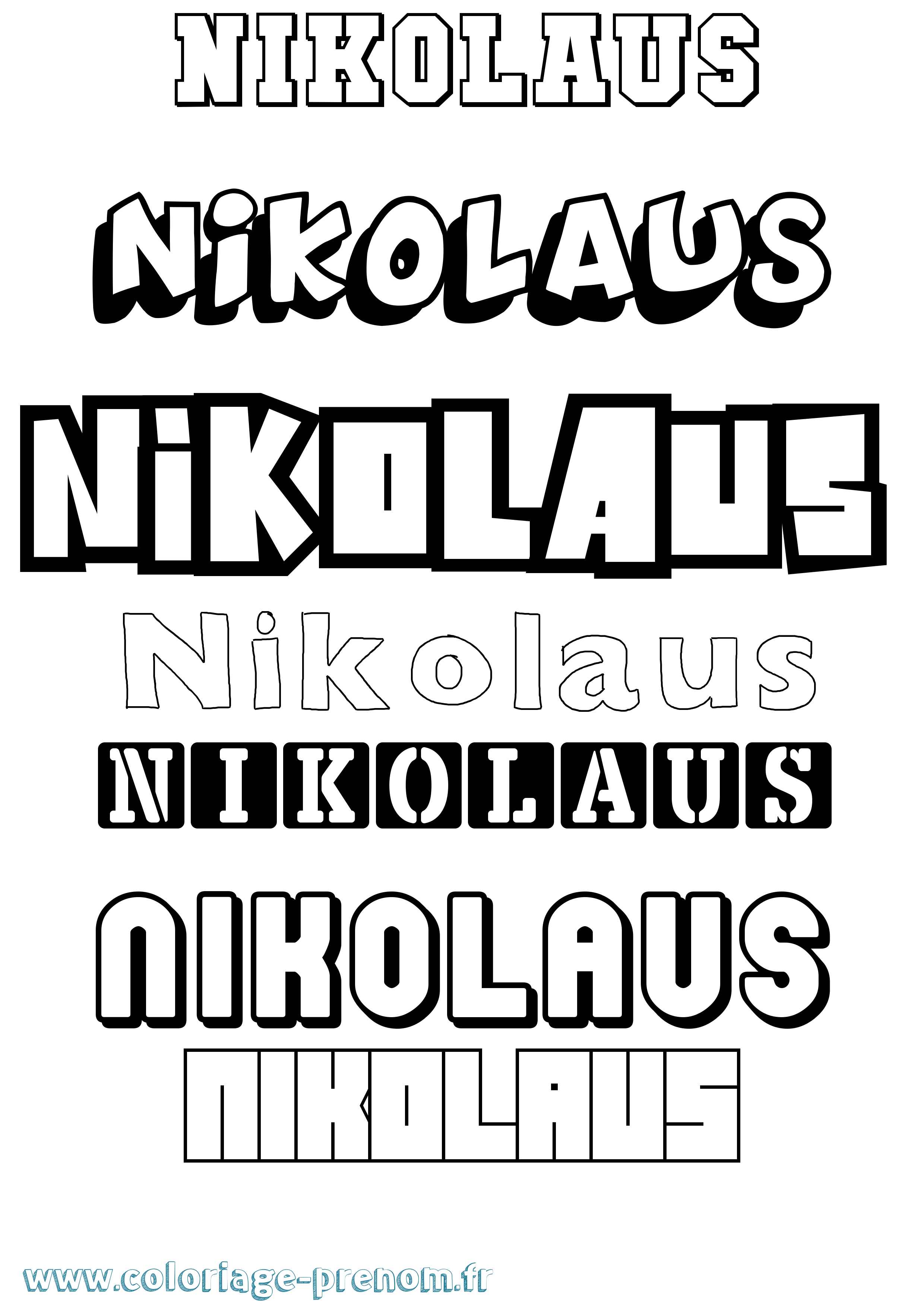 Coloriage Nikolaus Simple Coloriage prénom Nikolaus Simple