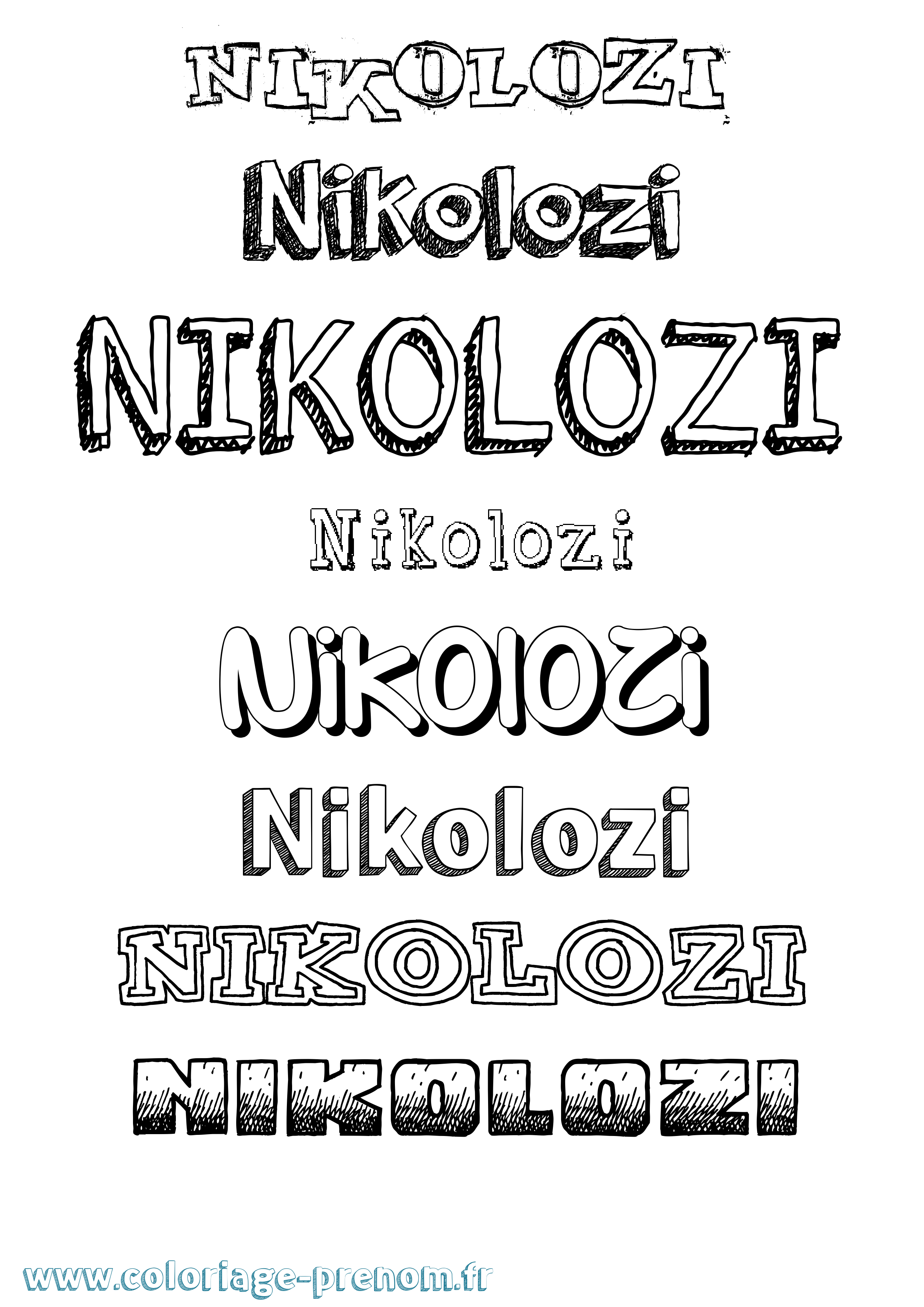 Coloriage Nikolozi Dessiné Coloriage prénom Nikolozi Dessiné