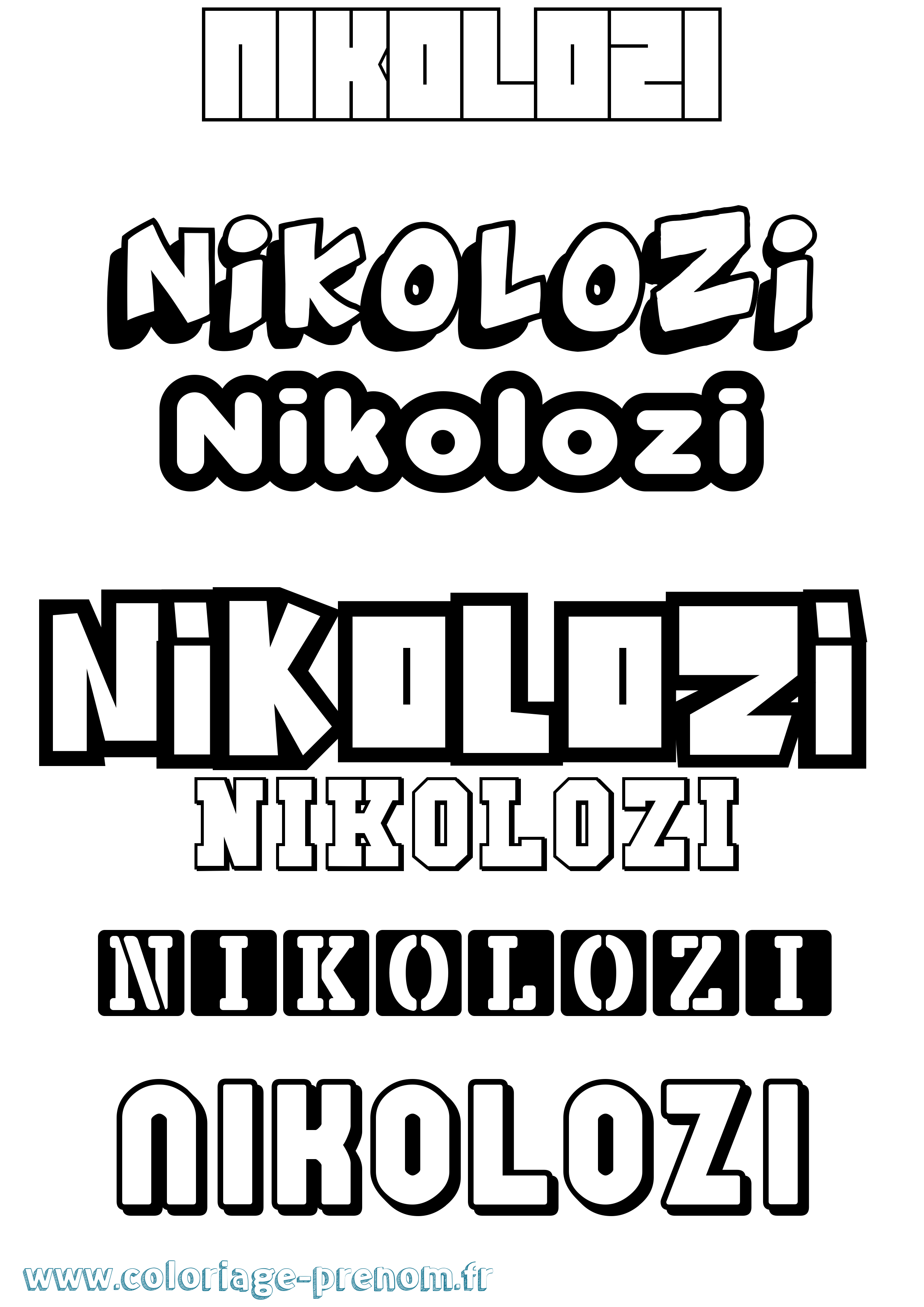 Coloriage Nikolozi Simple Coloriage prénom Nikolozi Simple