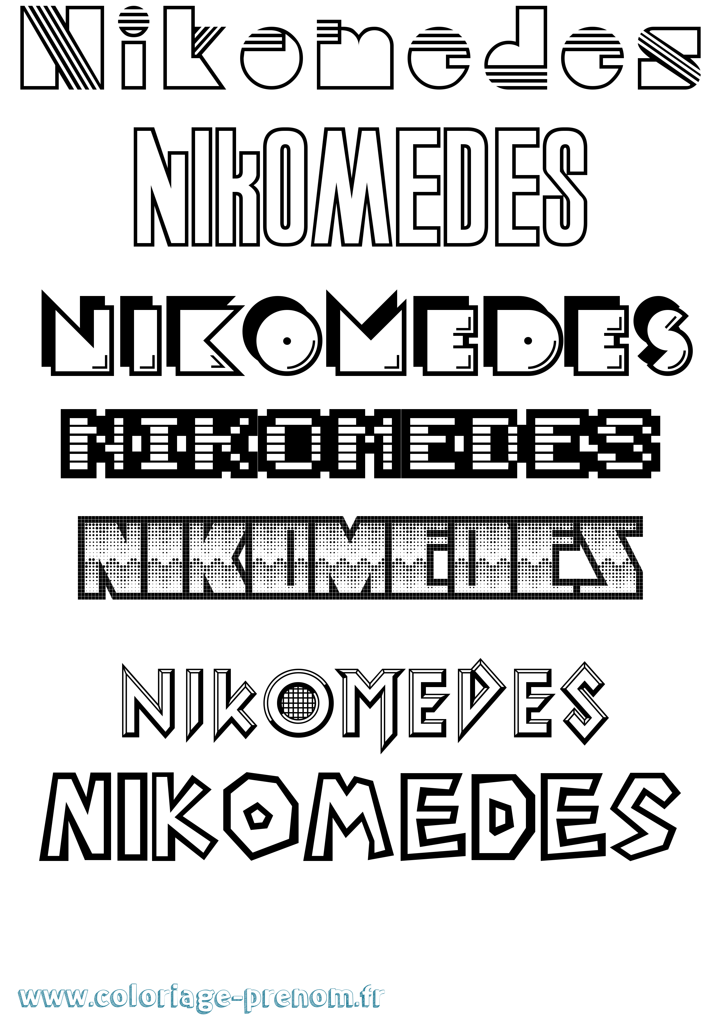 Coloriage Nikomedes Jeux Vidéos Coloriage prénom Nikomedes Jeux Vidéos