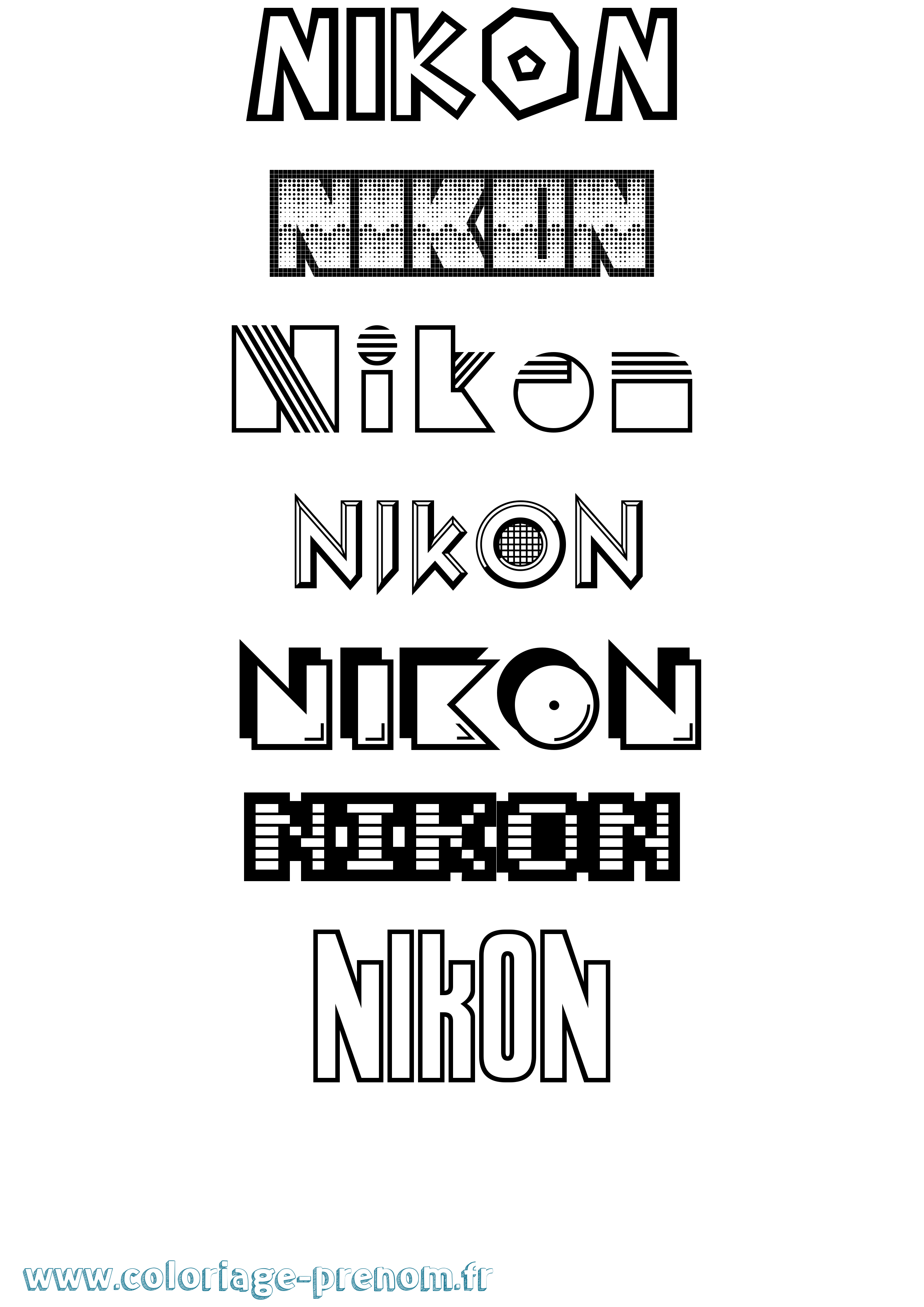 Coloriage Nikon Jeux Vidéos Coloriage prénom Nikon Jeux Vidéos