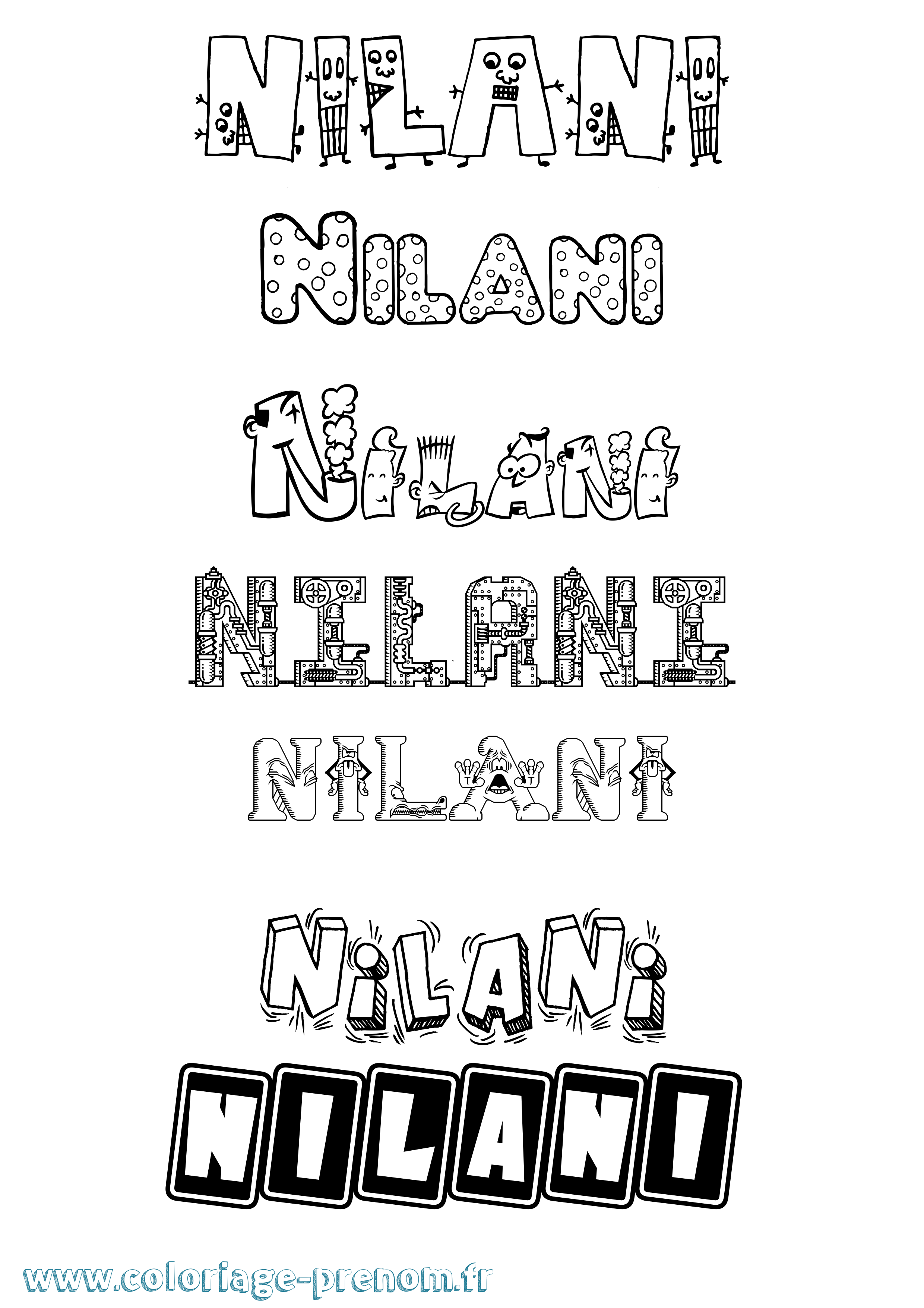 Coloriage Nilani Fun Coloriage prénom Nilani Fun