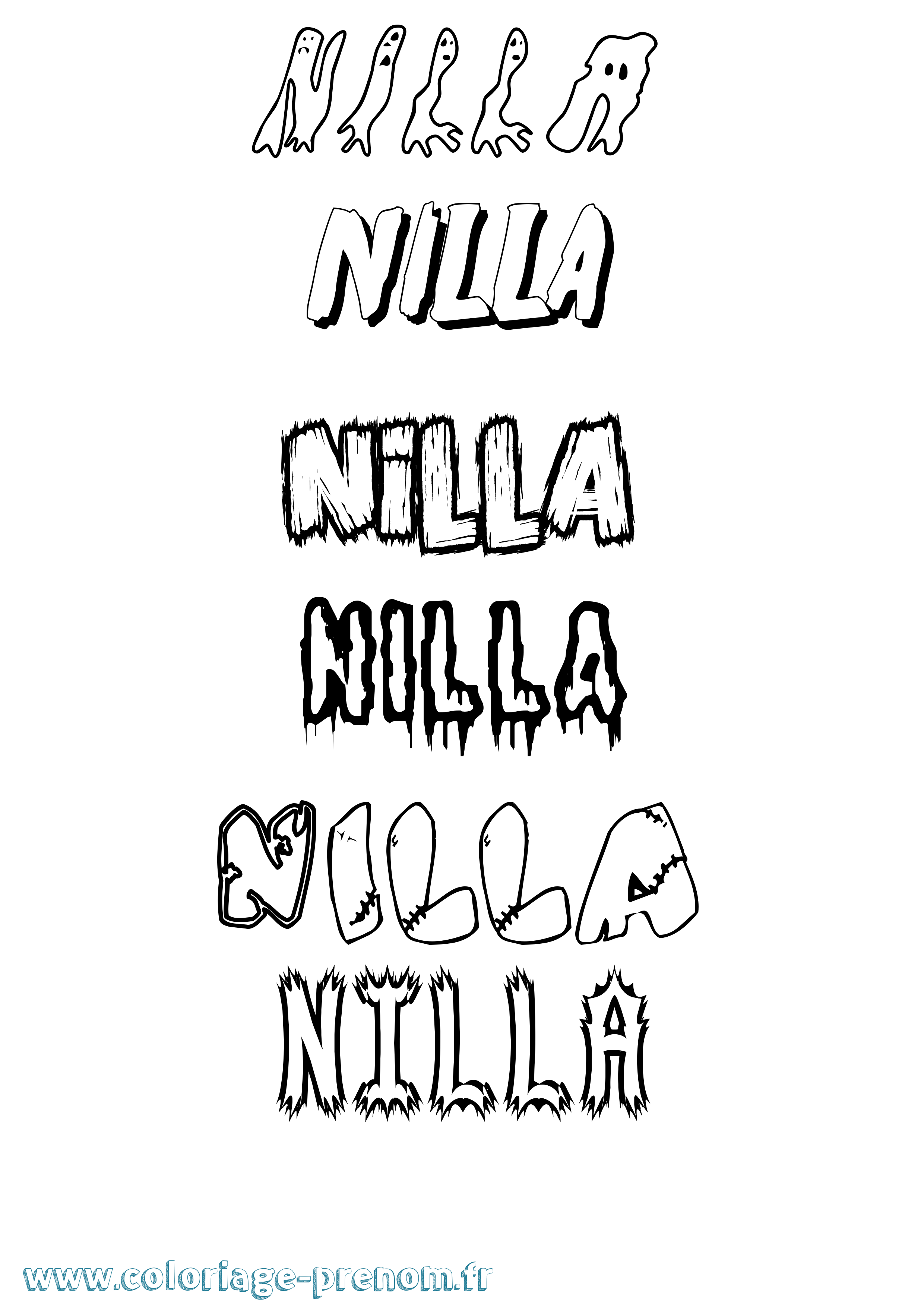 Coloriage Nilla Frisson Coloriage prénom Nilla Frisson