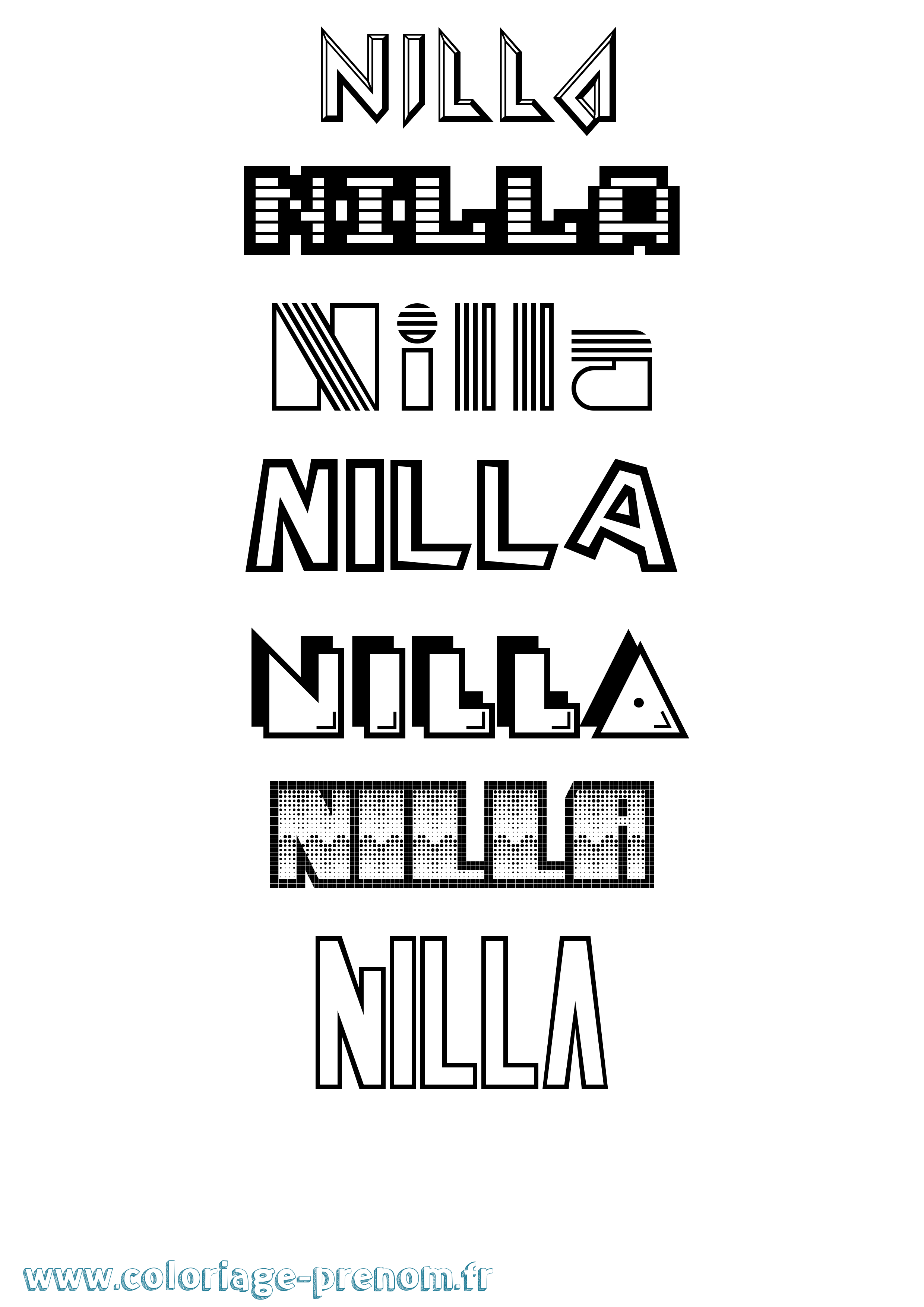 Coloriage Nilla Jeux Vidéos Coloriage prénom Nilla Jeux Vidéos