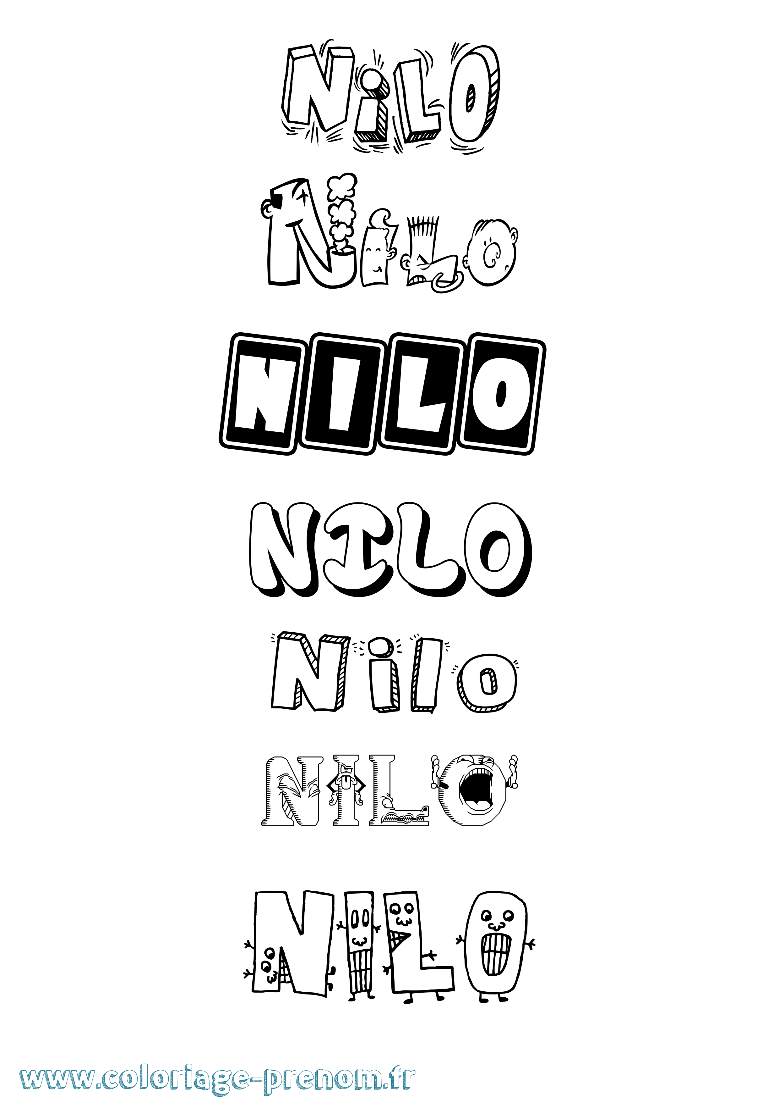Coloriage Nilo Fun Coloriage prénom Nilo Fun