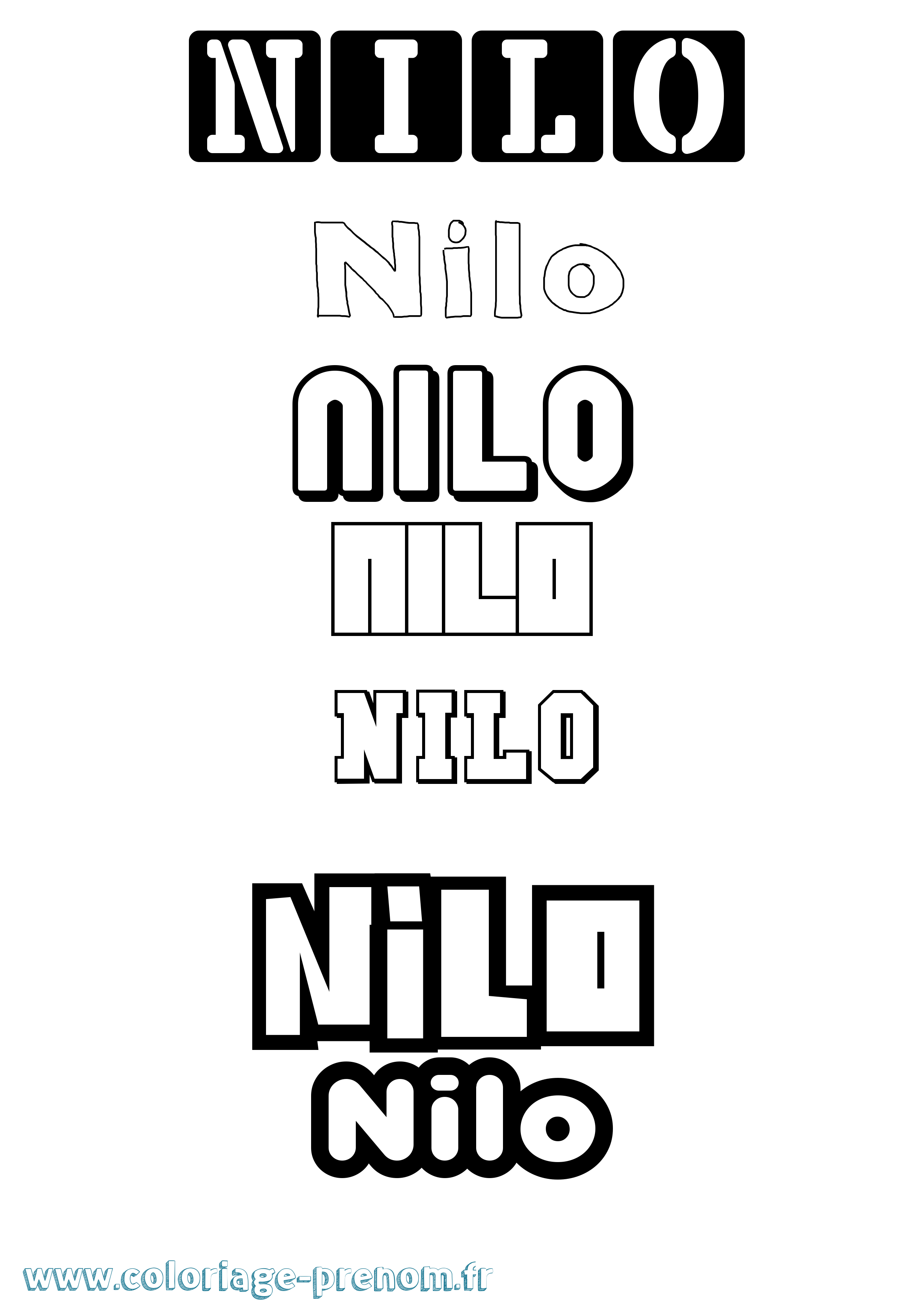 Coloriage Nilo Simple Coloriage prénom Nilo Simple
