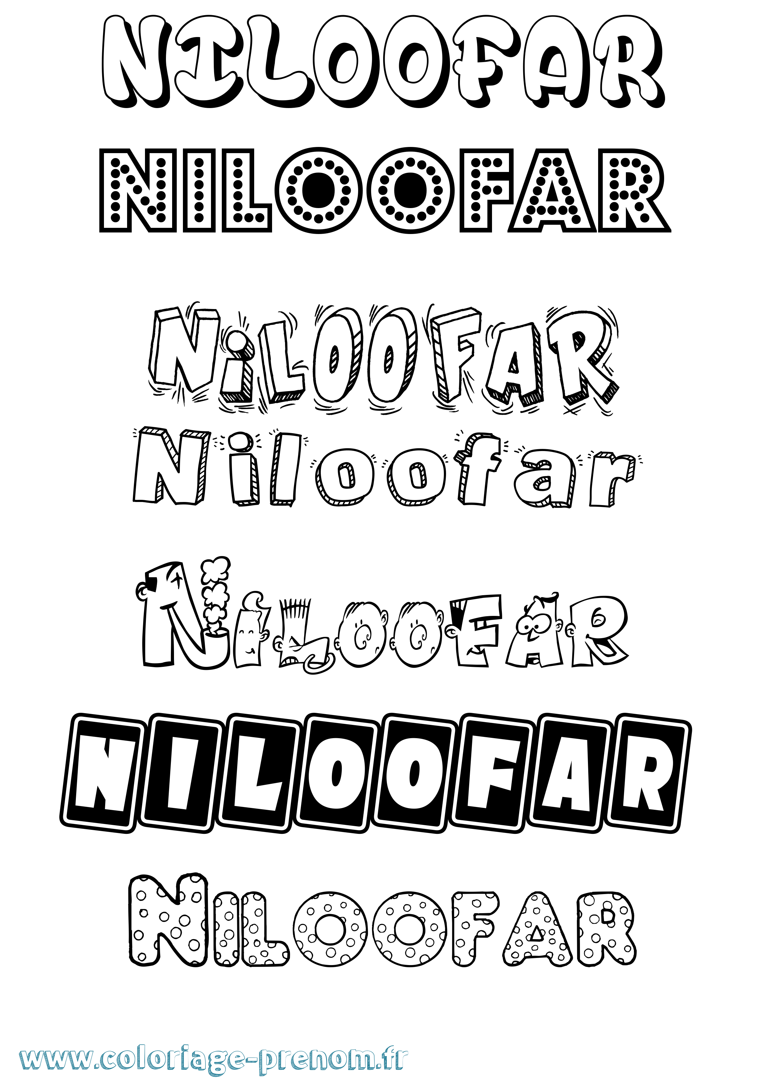 Coloriage Niloofar Fun Coloriage prénom Niloofar Fun