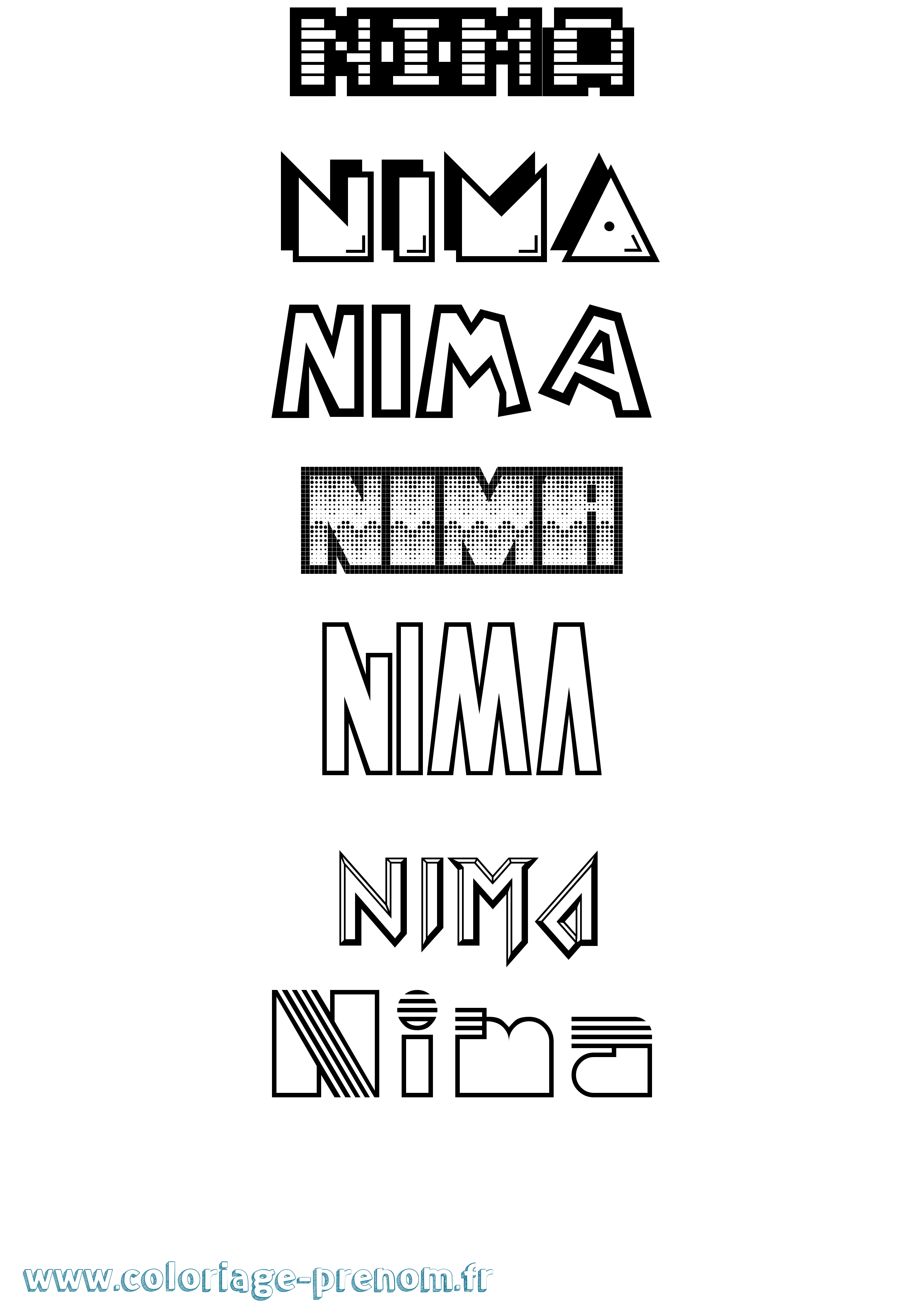 Coloriage Nima Jeux Vidéos Coloriage prénom Nima Jeux Vidéos