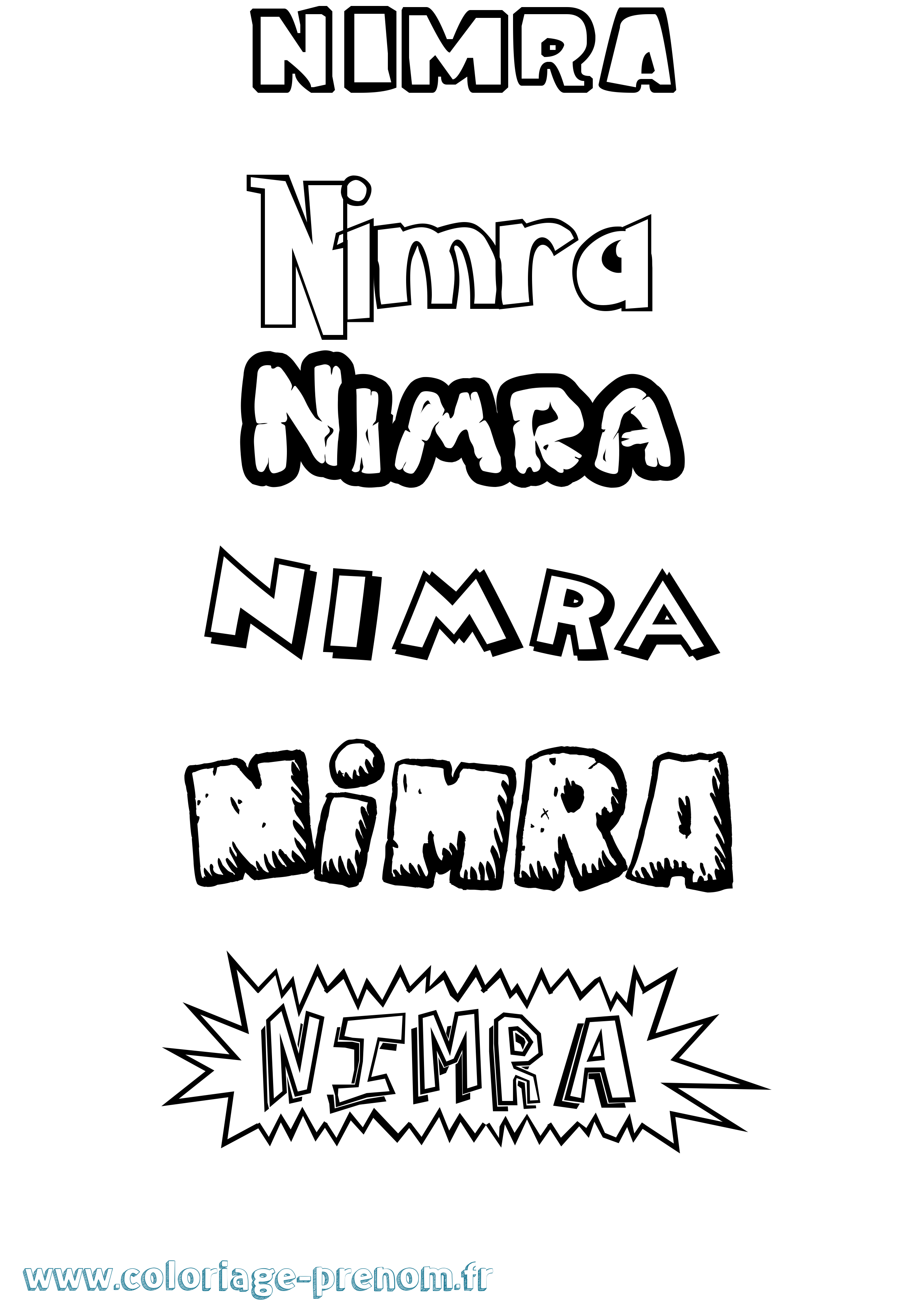 Coloriage Nimra Dessin Animé Coloriage prénom Nimra Dessin Animé