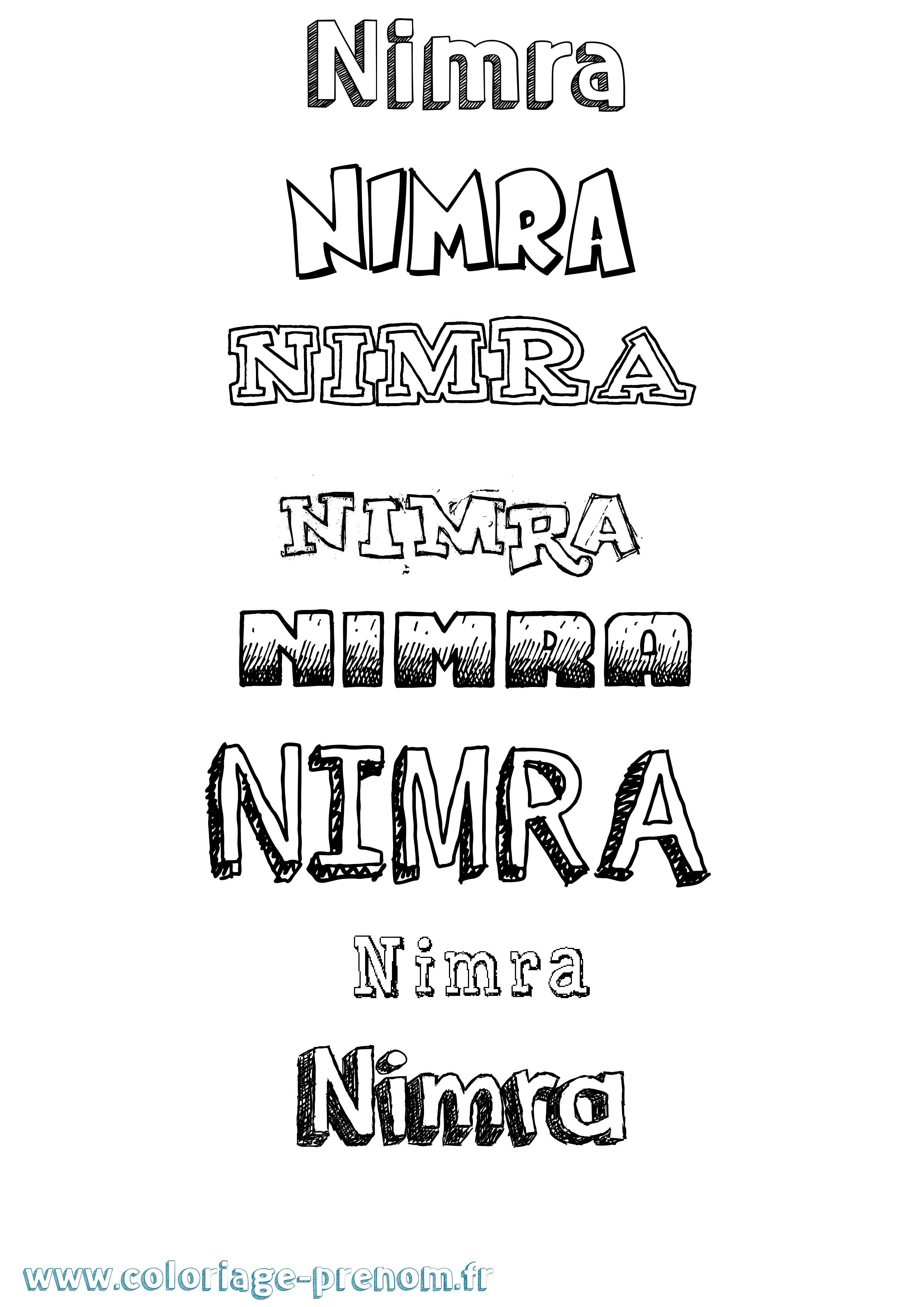 Coloriage Nimra Dessiné Coloriage prénom Nimra Dessiné
