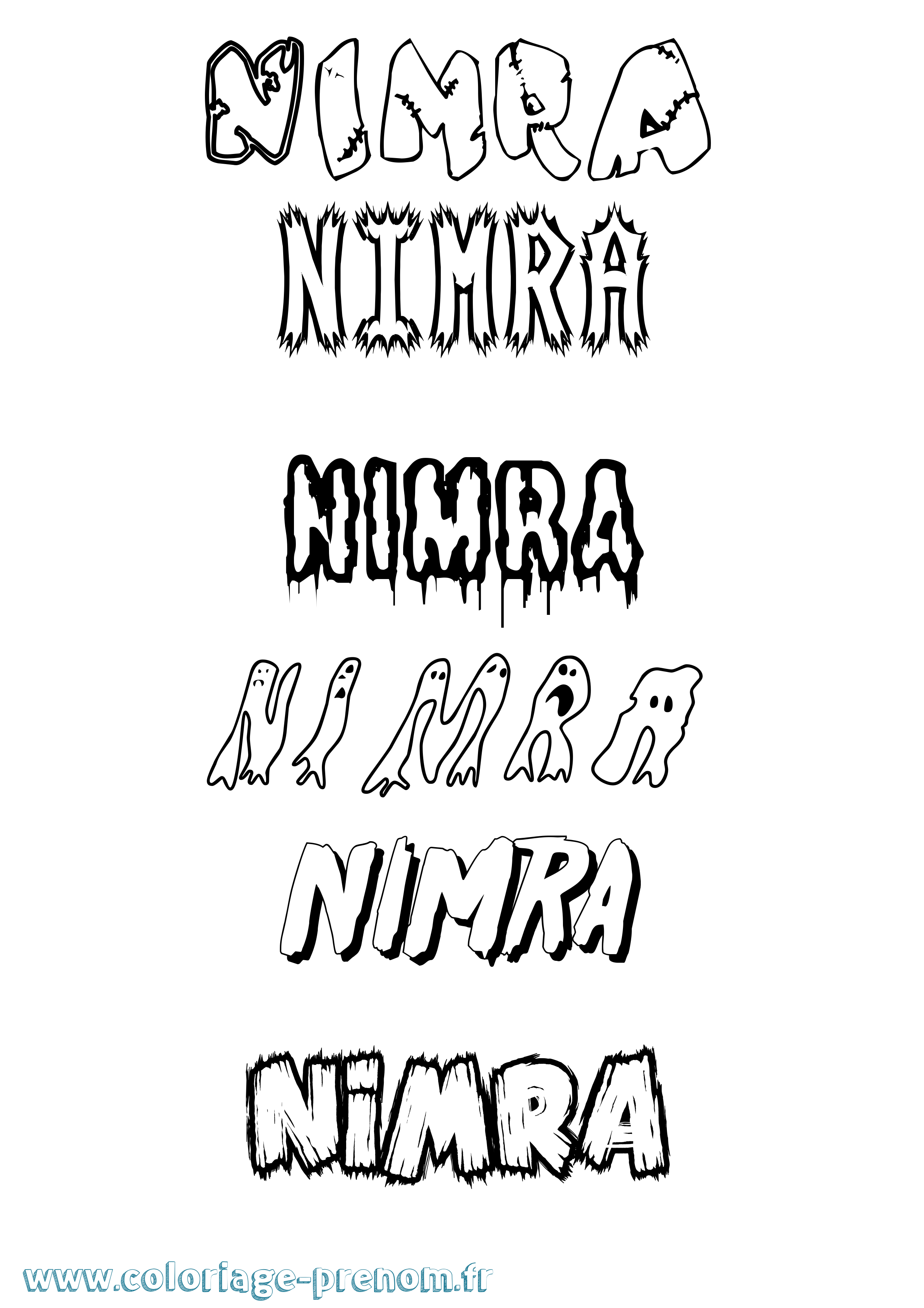 Coloriage Nimra Frisson Coloriage prénom Nimra Frisson