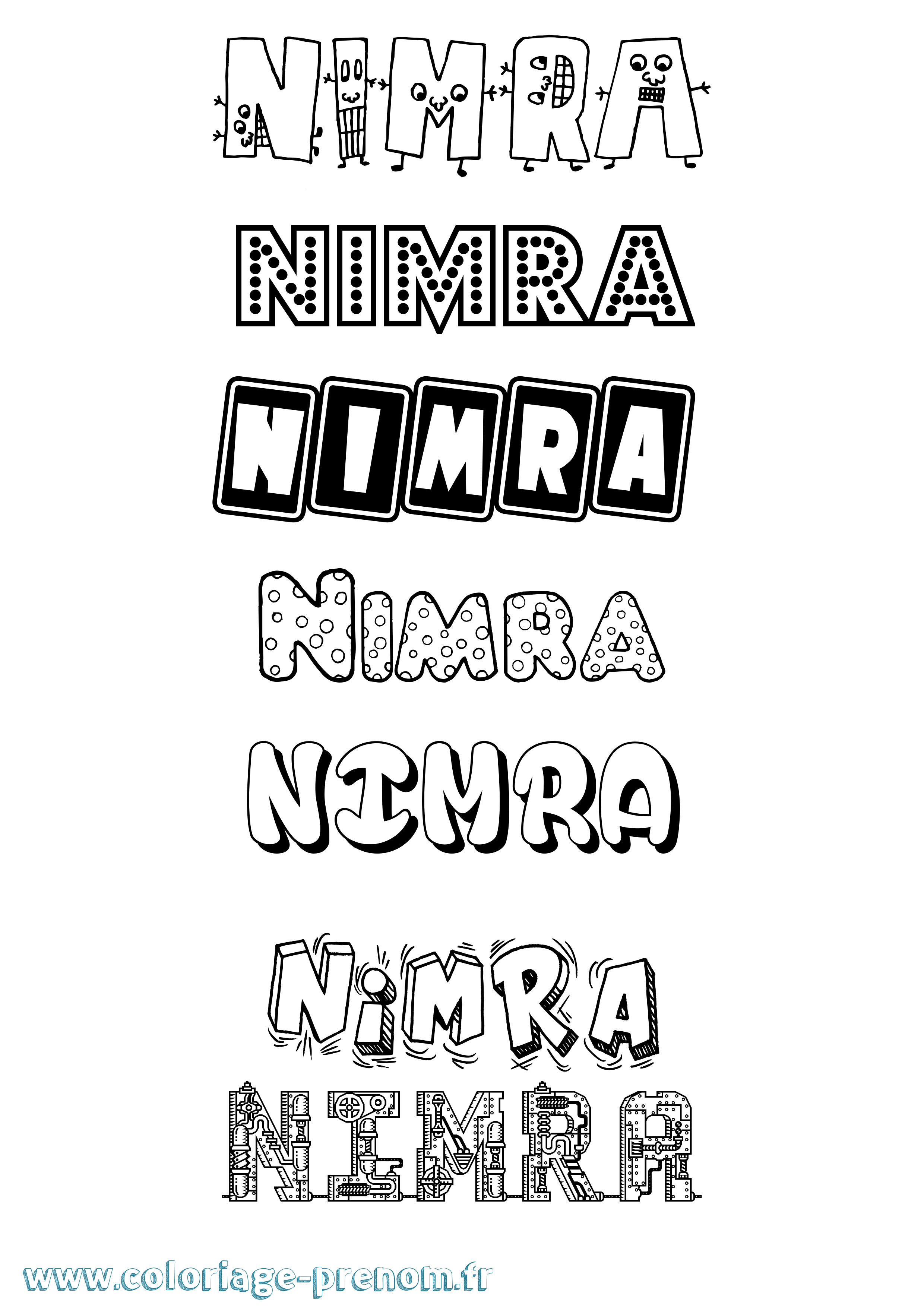 Coloriage Nimra Fun Coloriage prénom Nimra Fun