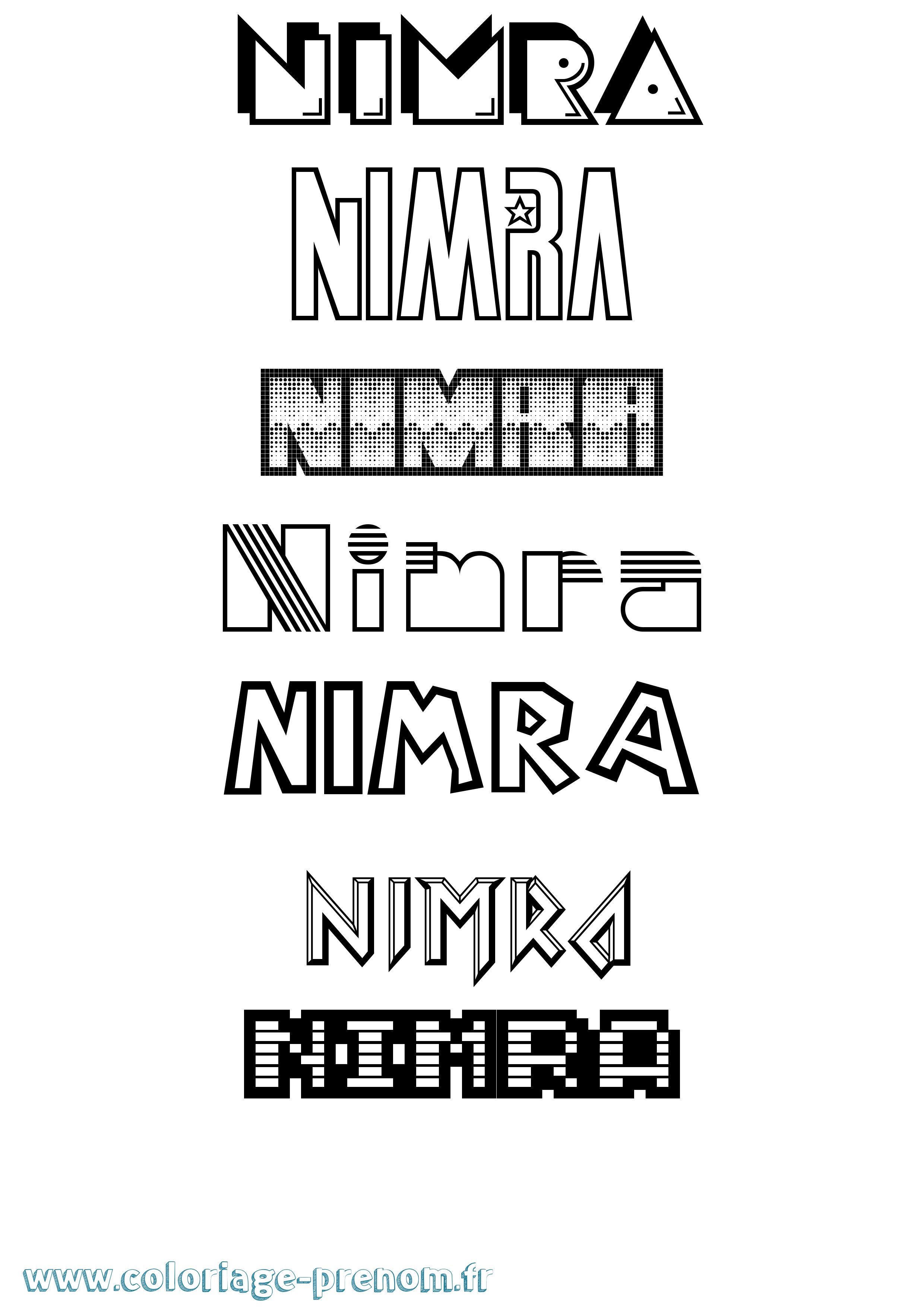 Coloriage Nimra Jeux Vidéos Coloriage prénom Nimra Jeux Vidéos