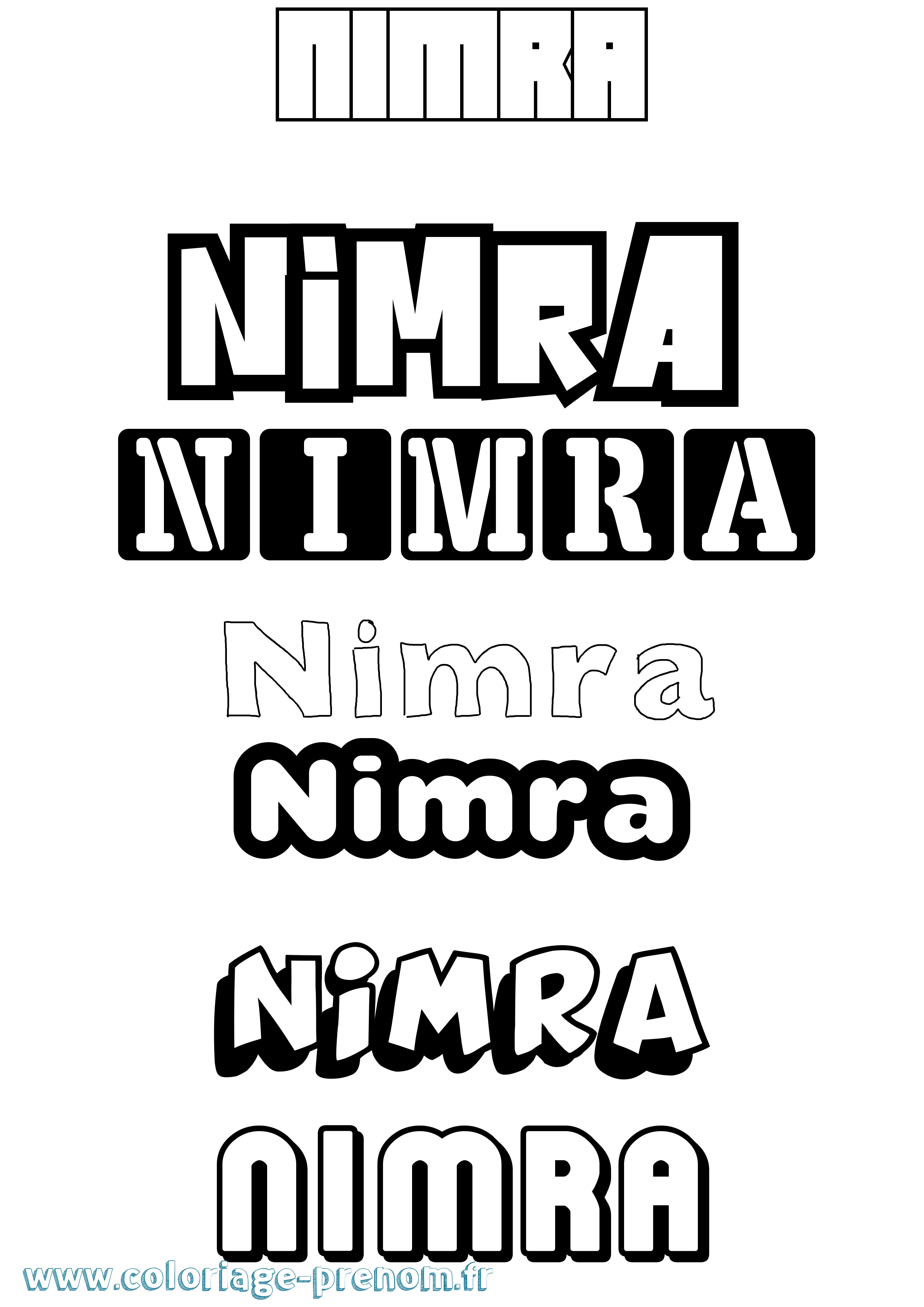 Coloriage Nimra Simple Coloriage prénom Nimra Simple