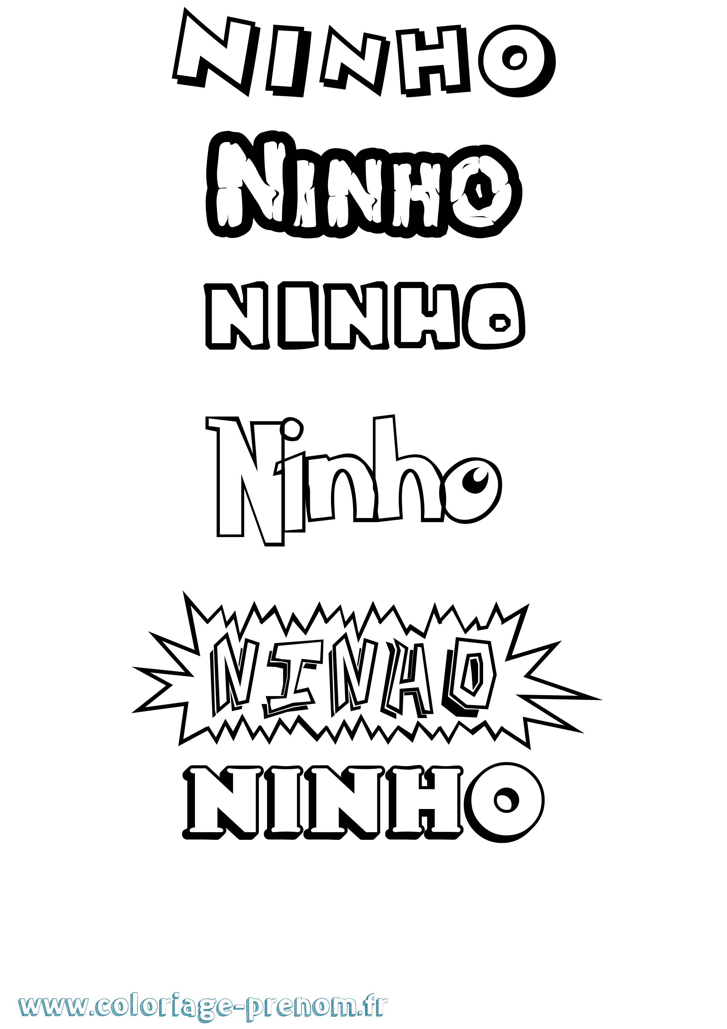 Coloriage Ninho Dessin Animé Coloriage prénom Ninho Dessin Animé