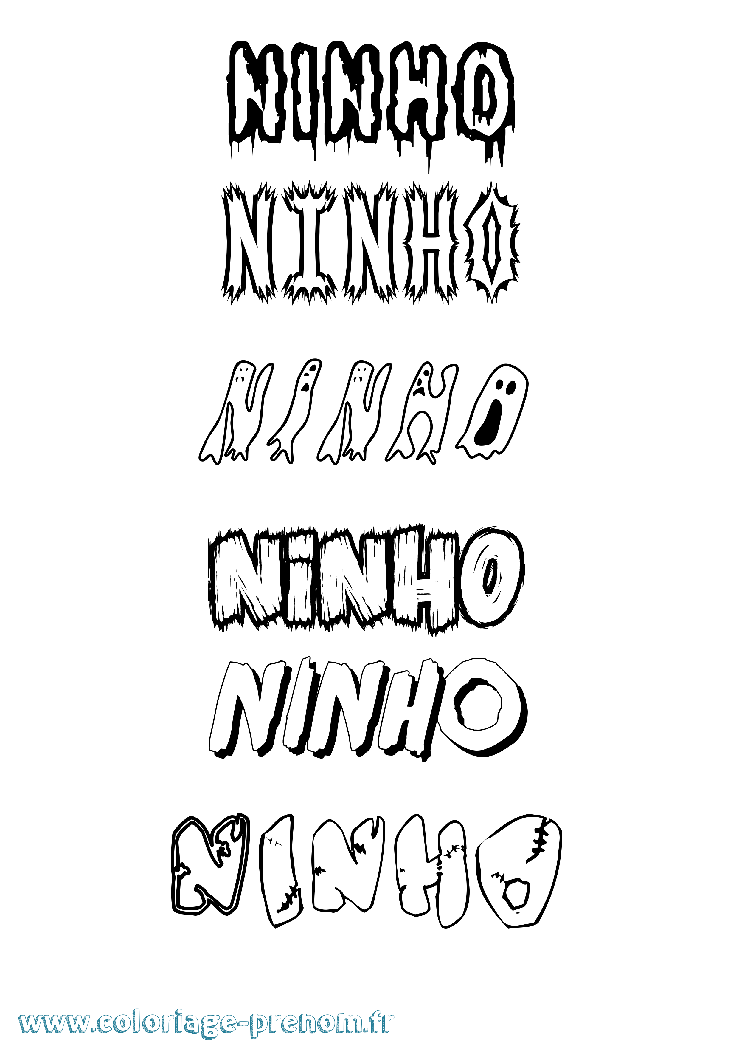 Coloriage Ninho Frisson Coloriage prénom Ninho Frisson