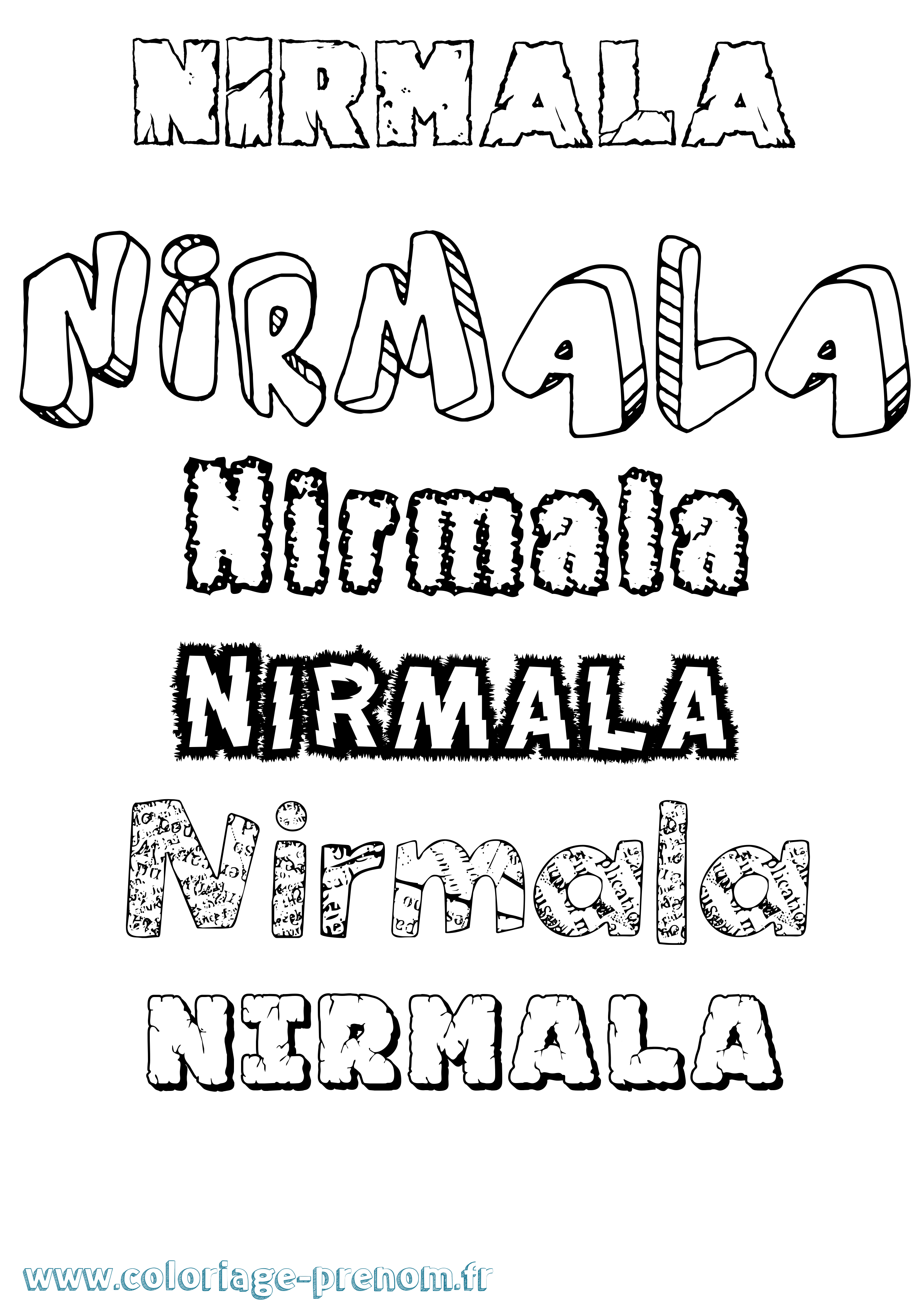 Coloriage Nirmala Destructuré Coloriage prénom Nirmala Destructuré