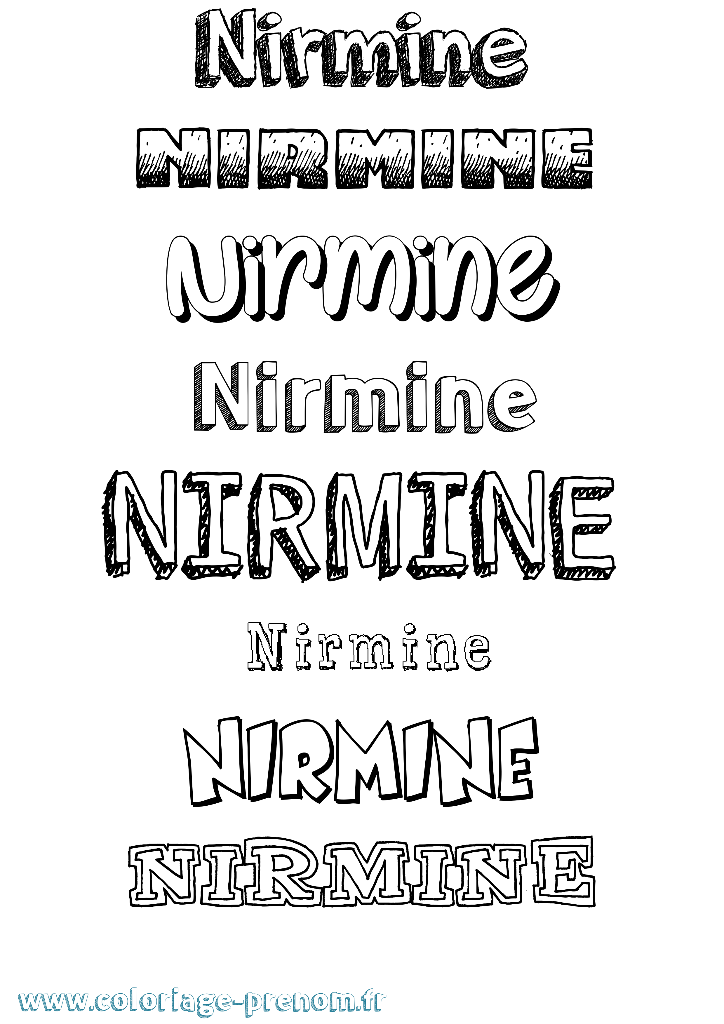 Coloriage Nirmine Dessiné Coloriage prénom Nirmine Dessiné