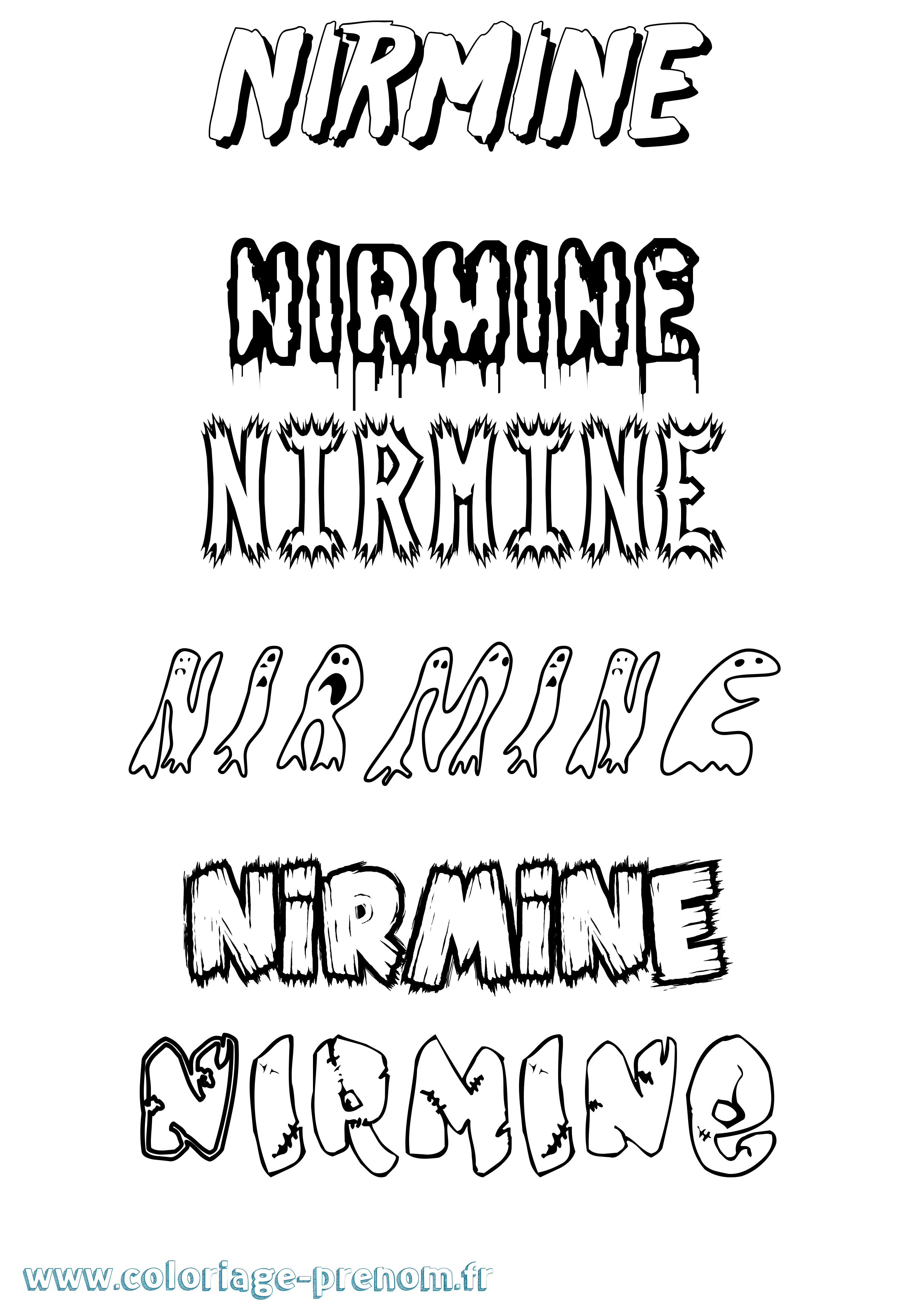 Coloriage Nirmine Frisson Coloriage prénom Nirmine Frisson