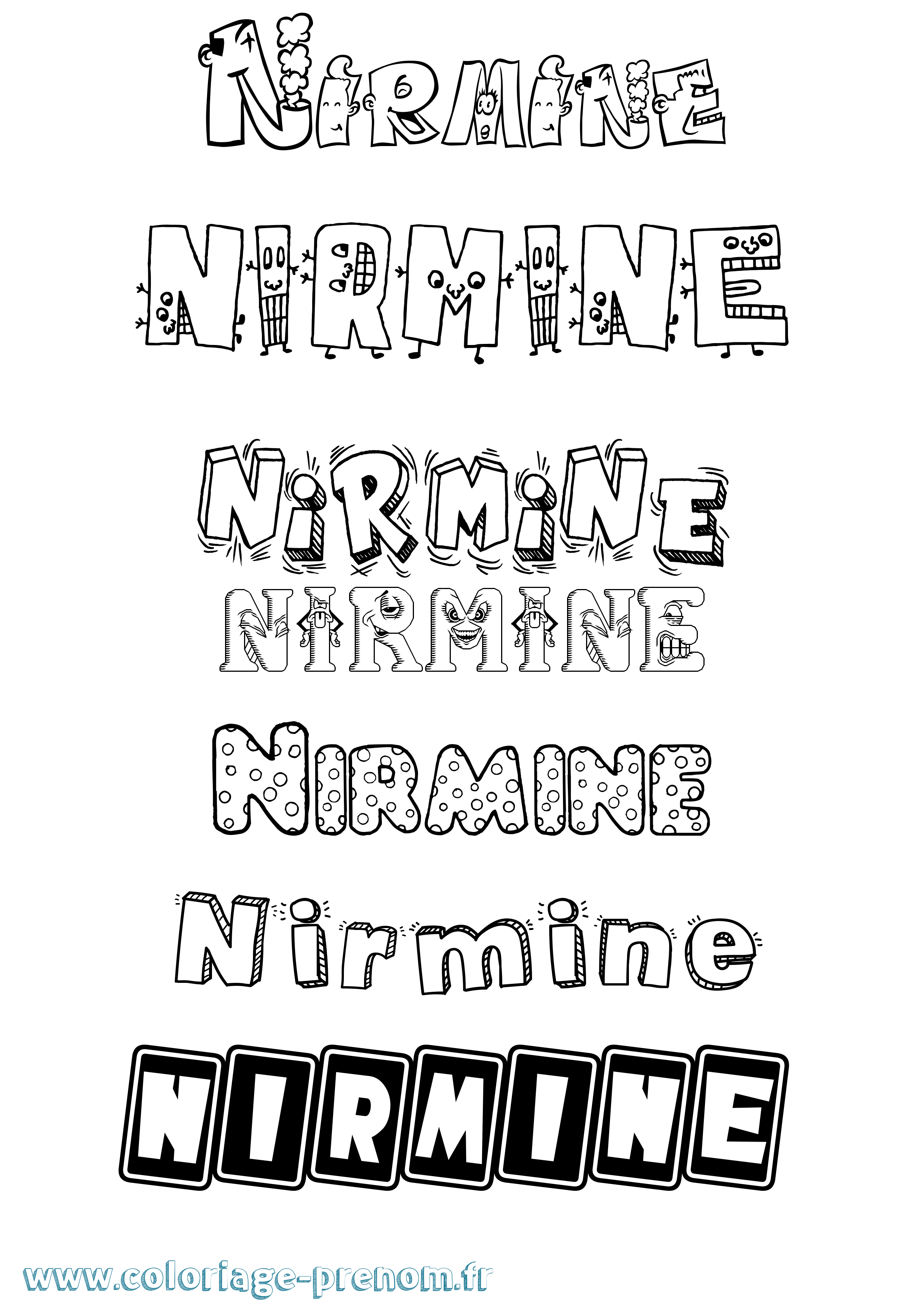 Coloriage Nirmine Fun Coloriage prénom Nirmine Fun