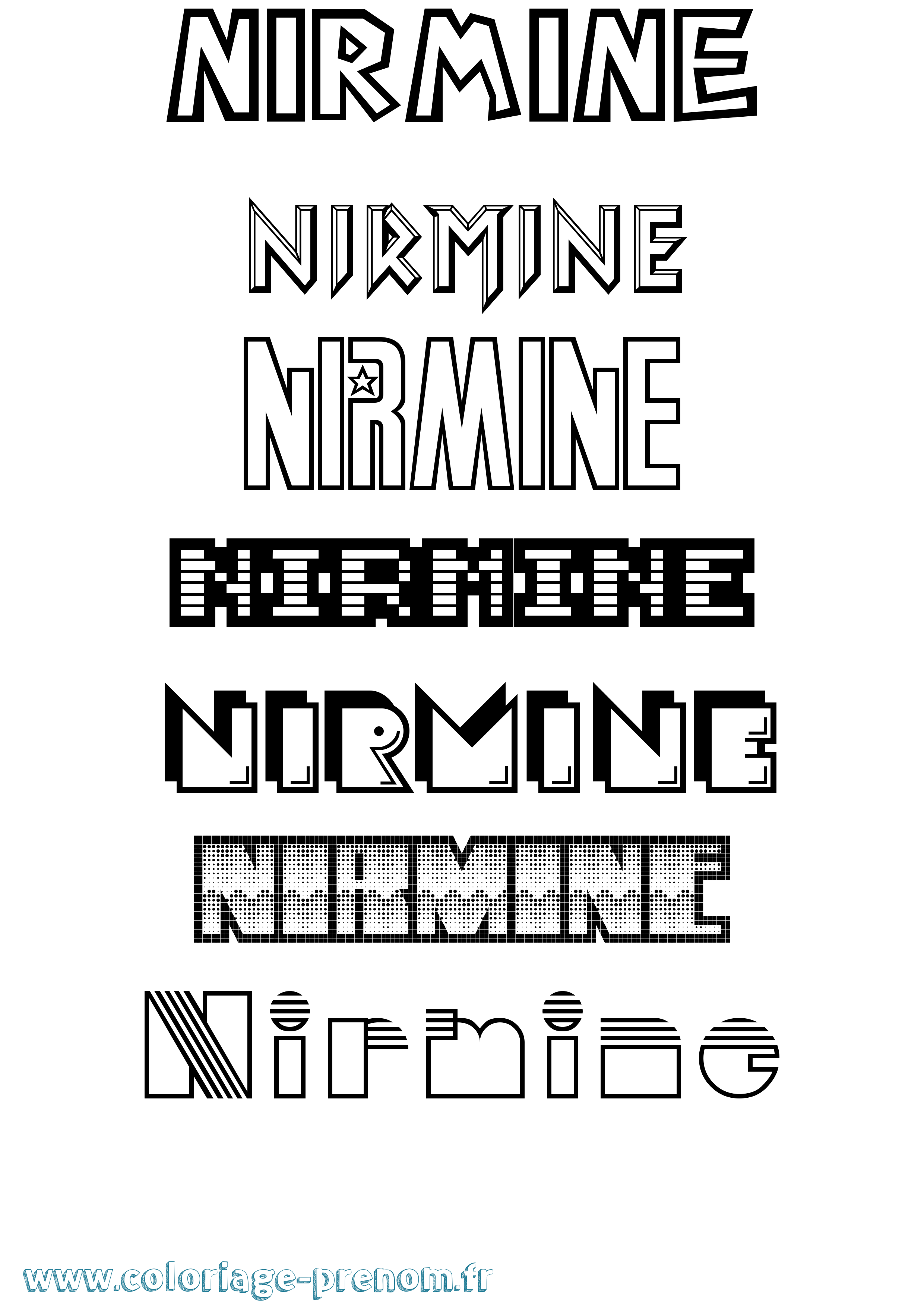 Coloriage Nirmine Jeux Vidéos Coloriage prénom Nirmine Jeux Vidéos