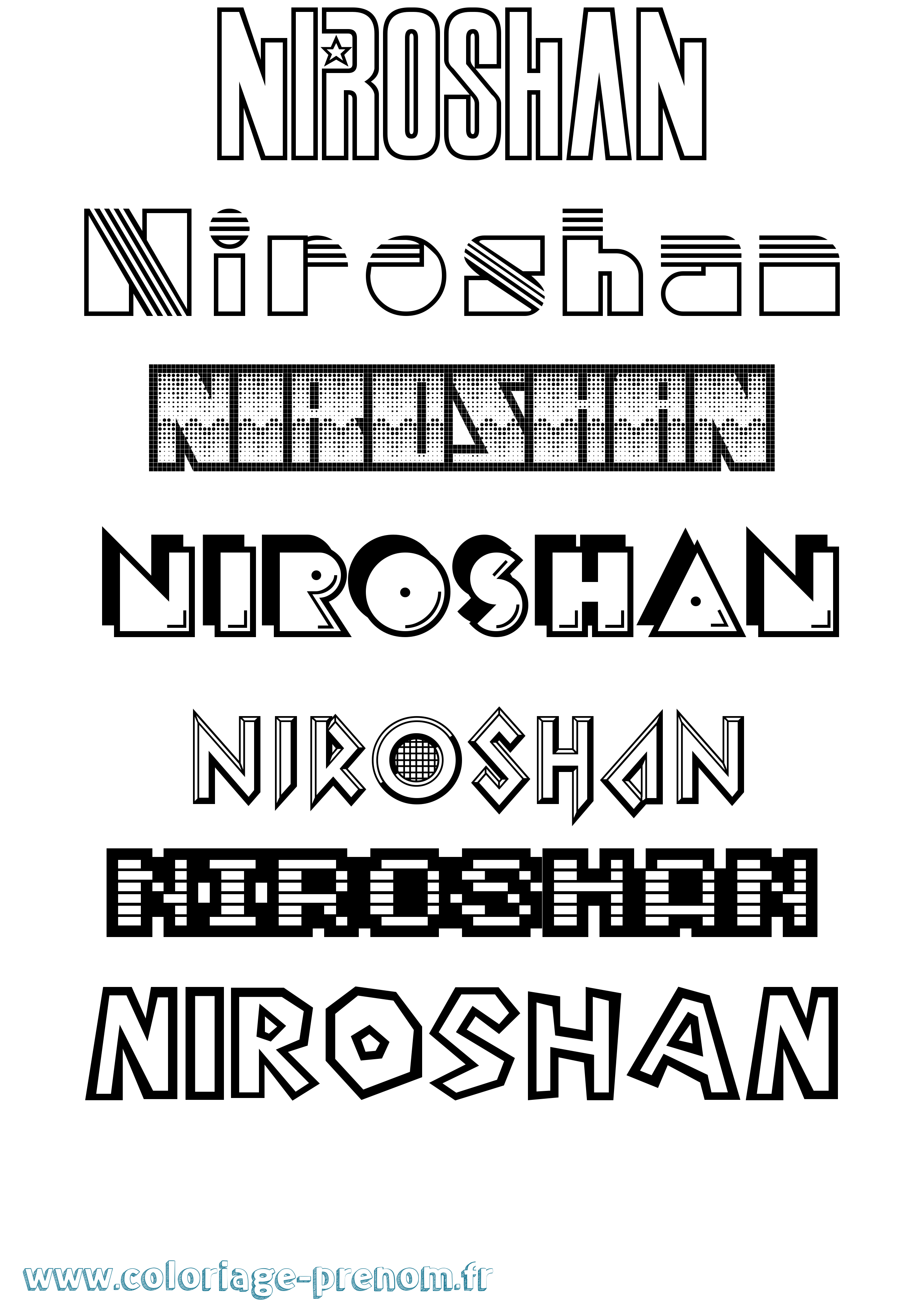 Coloriage Niroshan Jeux Vidéos Coloriage prénom Niroshan Jeux Vidéos
