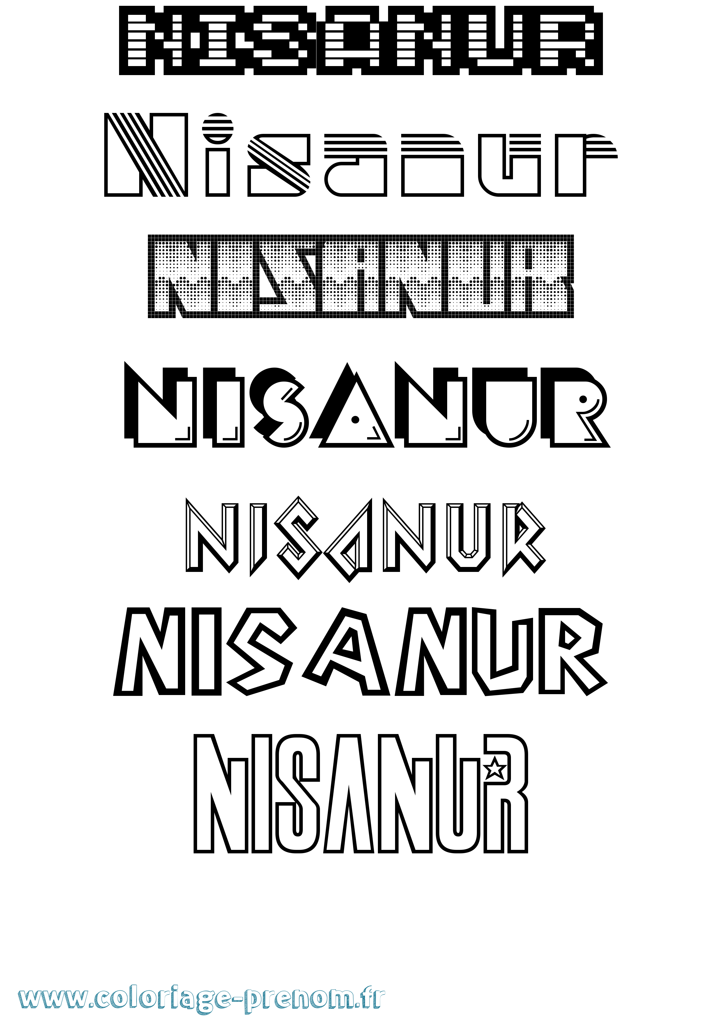 Coloriage Nisanur Jeux Vidéos Coloriage prénom Nisanur Jeux Vidéos