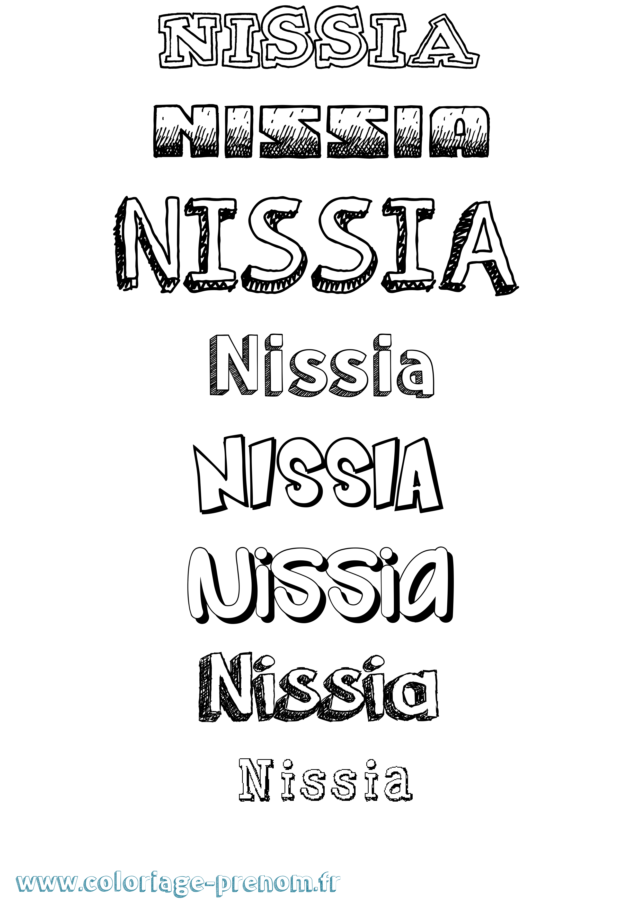 Coloriage Nissia Dessiné Coloriage prénom Nissia Dessiné