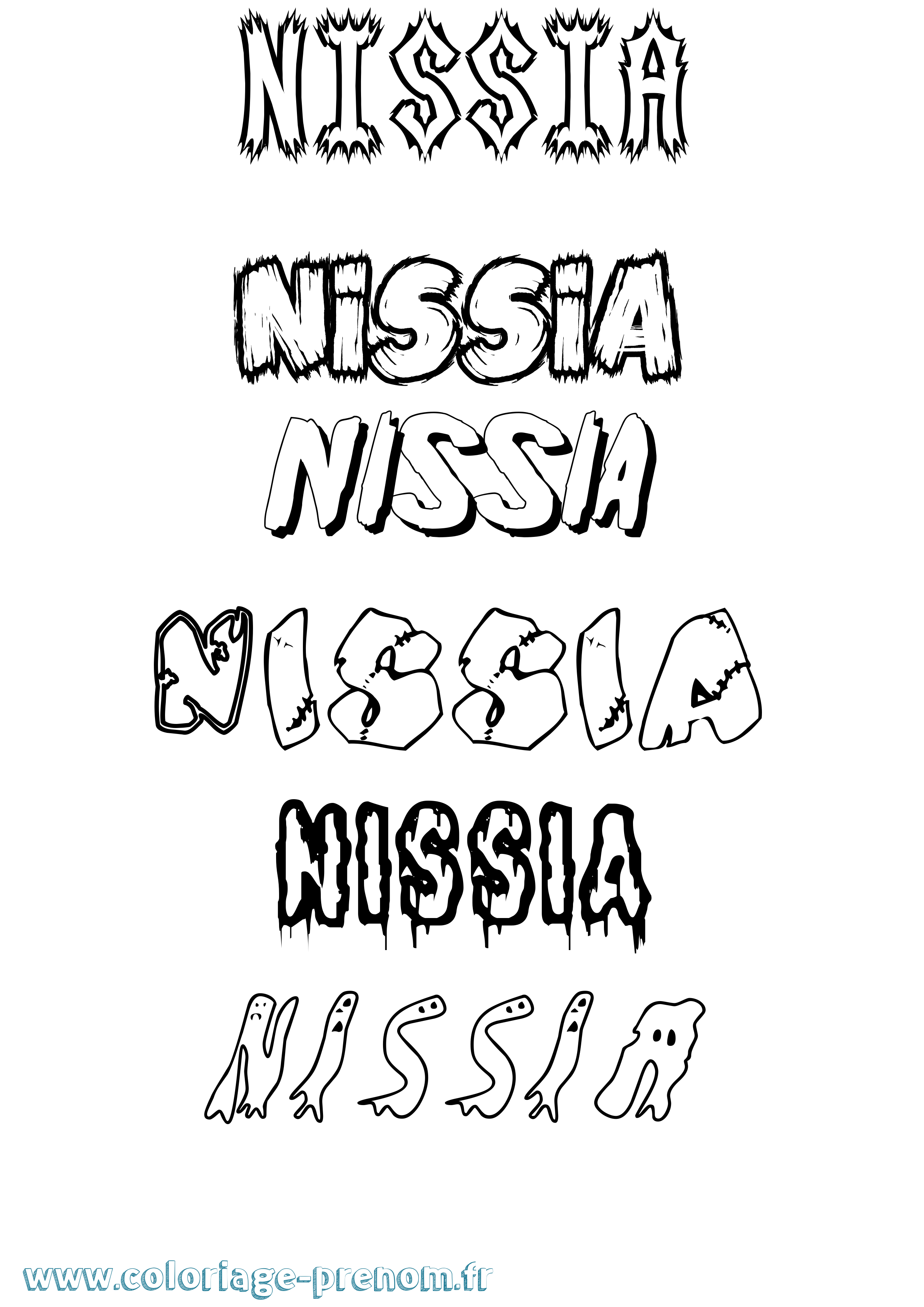 Coloriage Nissia Frisson Coloriage prénom Nissia Frisson