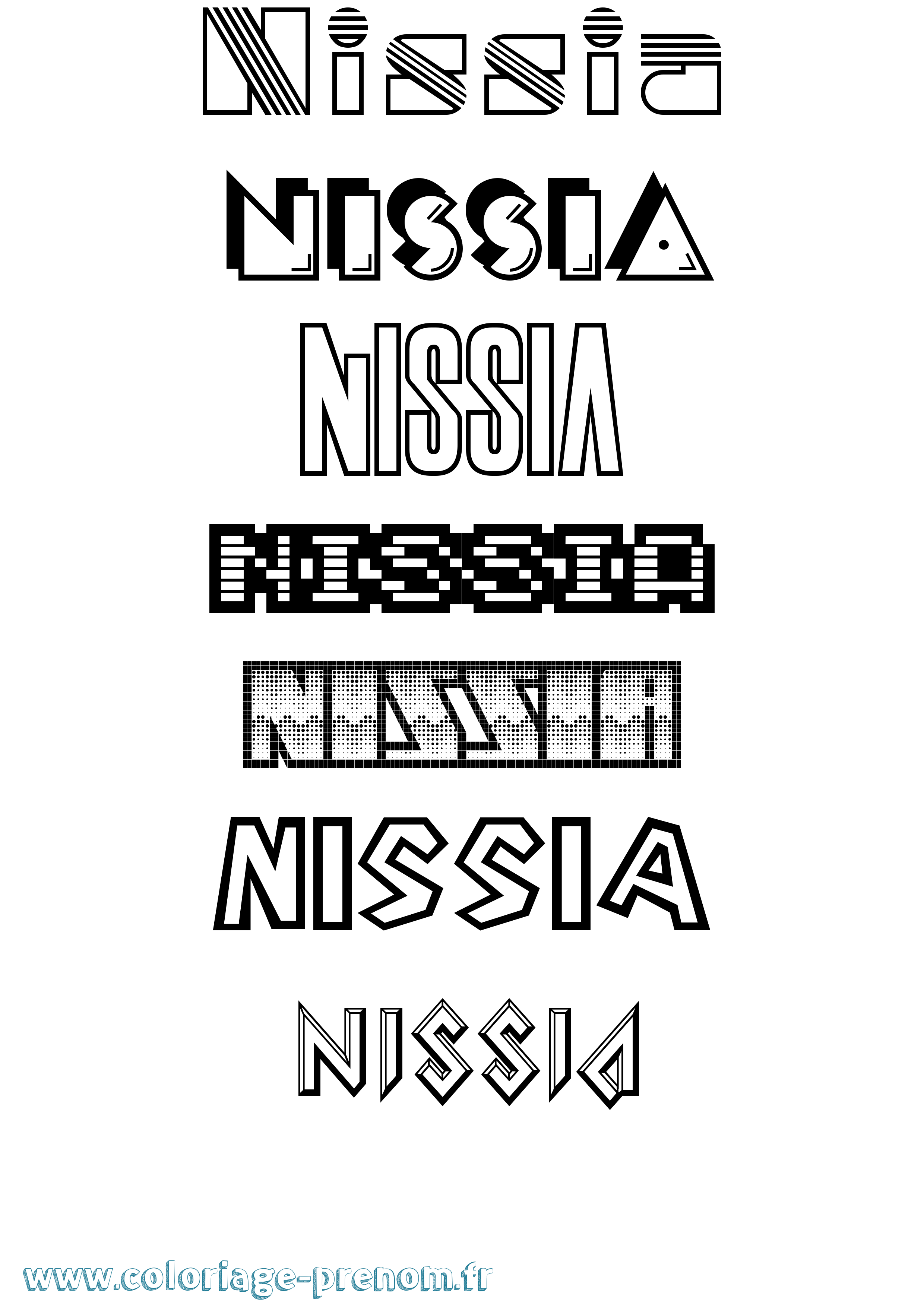 Coloriage Nissia Jeux Vidéos Coloriage prénom Nissia Jeux Vidéos