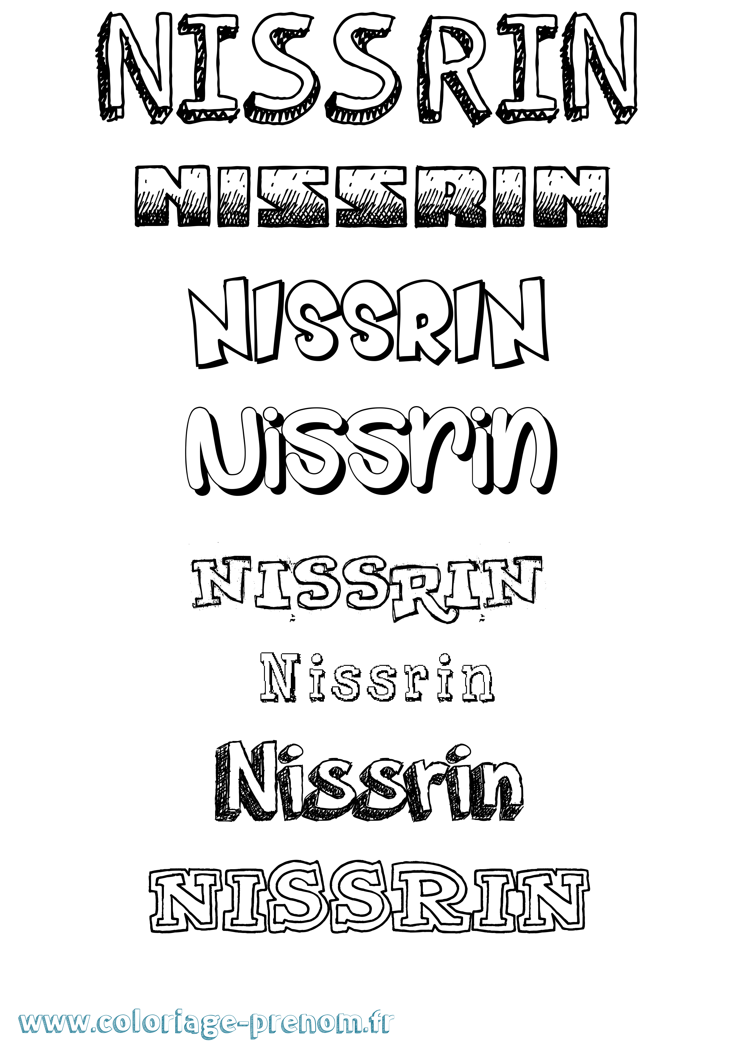 Coloriage Nissrin Dessiné Coloriage prénom Nissrin Dessiné