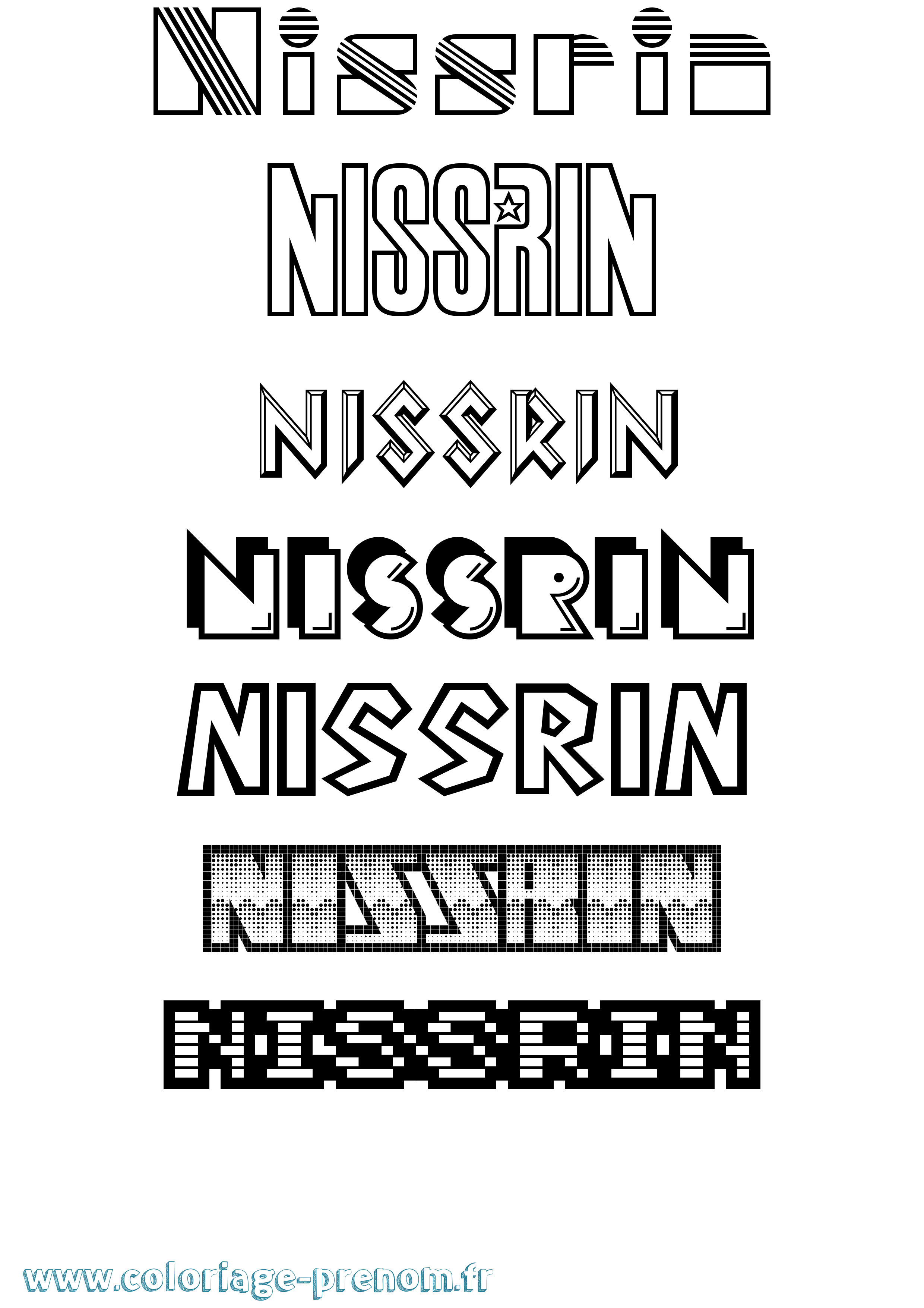 Coloriage Nissrin Jeux Vidéos Coloriage prénom Nissrin Jeux Vidéos