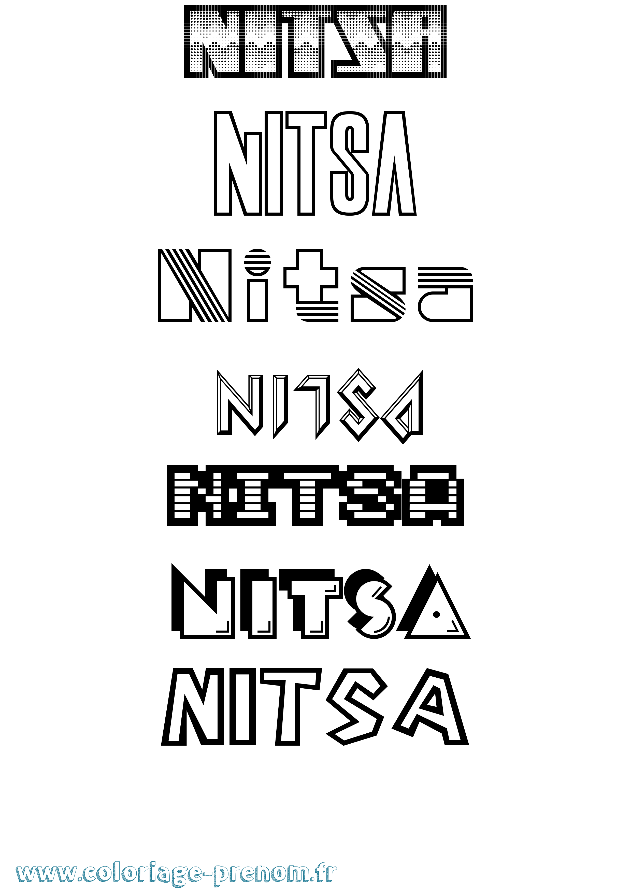 Coloriage Nitsa Jeux Vidéos Coloriage prénom Nitsa Jeux Vidéos