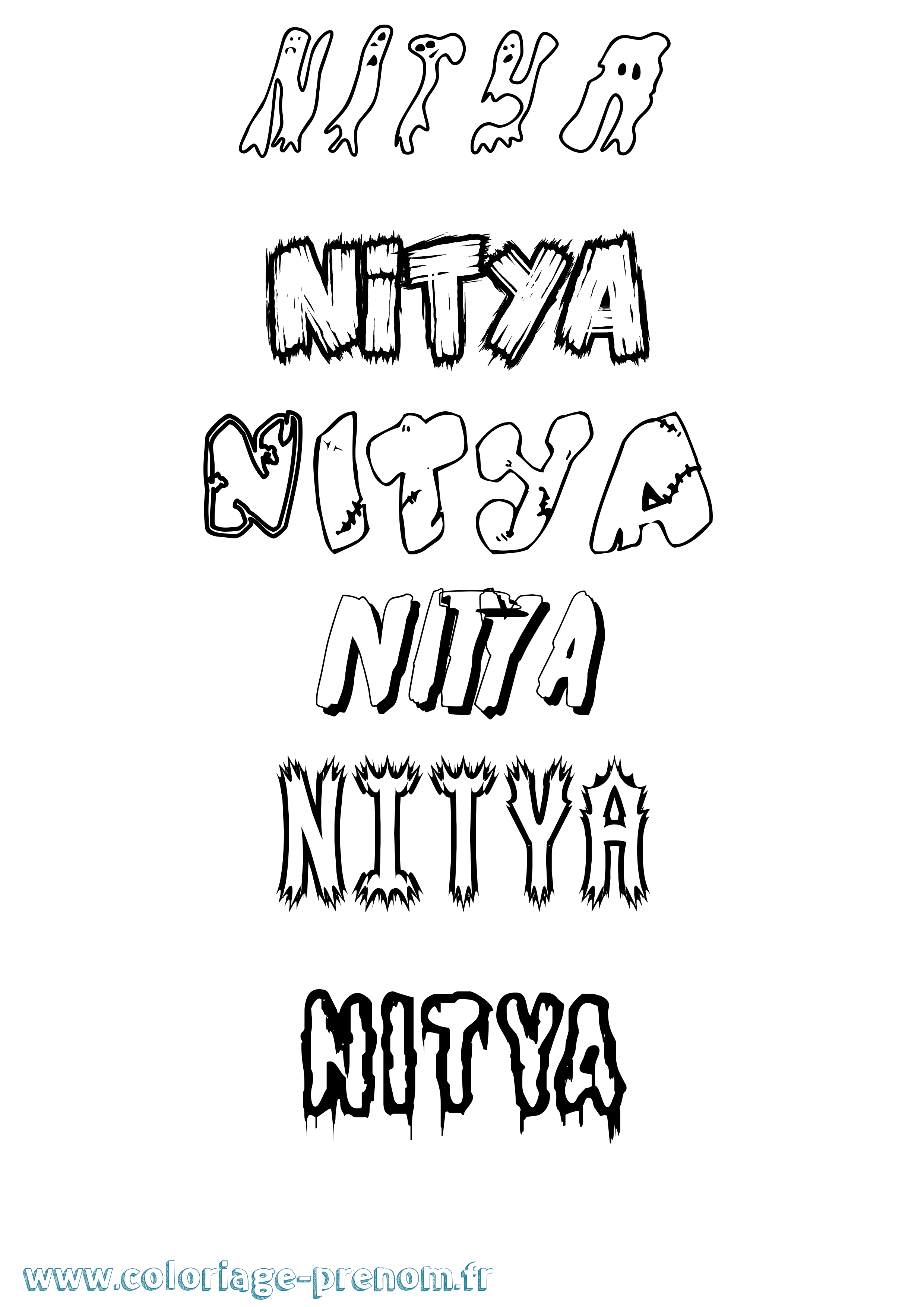 Coloriage Nitya Frisson Coloriage prénom Nitya Frisson
