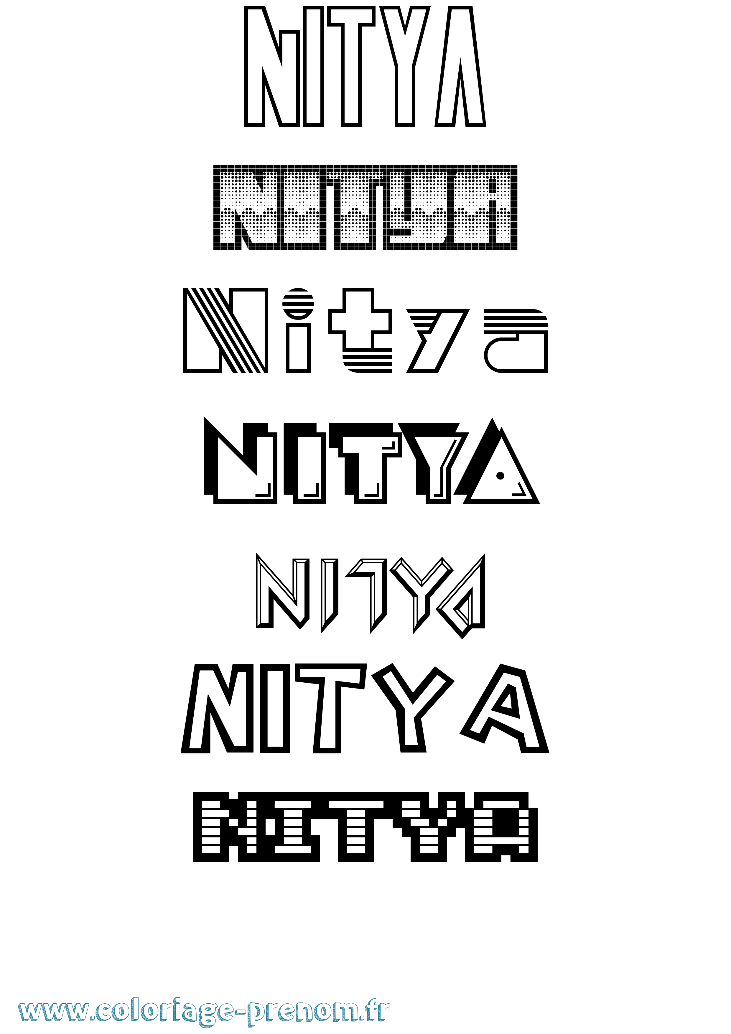 Coloriage Nitya Jeux Vidéos Coloriage prénom Nitya Jeux Vidéos