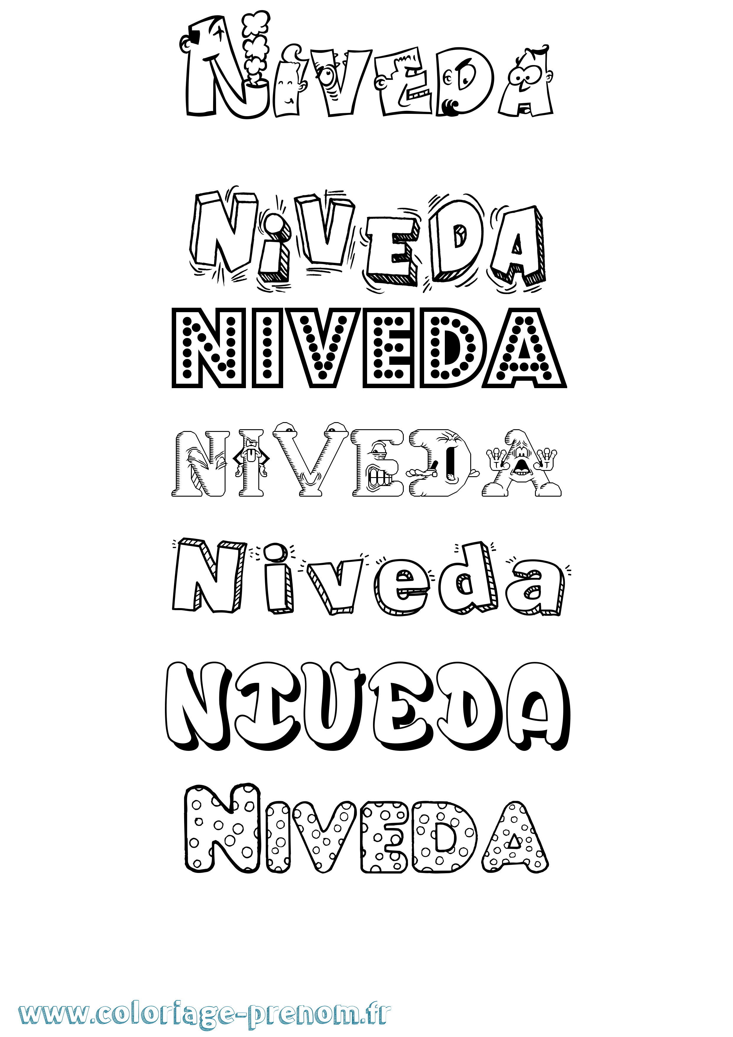 Coloriage Niveda Fun Coloriage prénom Niveda Fun