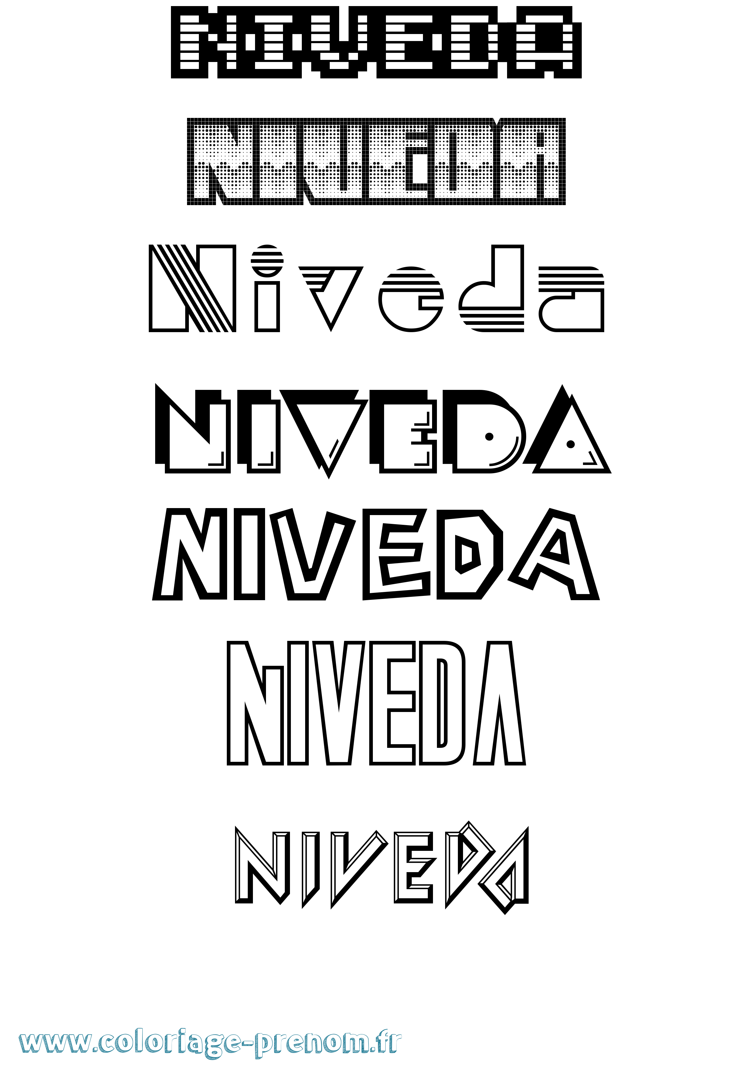 Coloriage Niveda Jeux Vidéos Coloriage prénom Niveda Jeux Vidéos