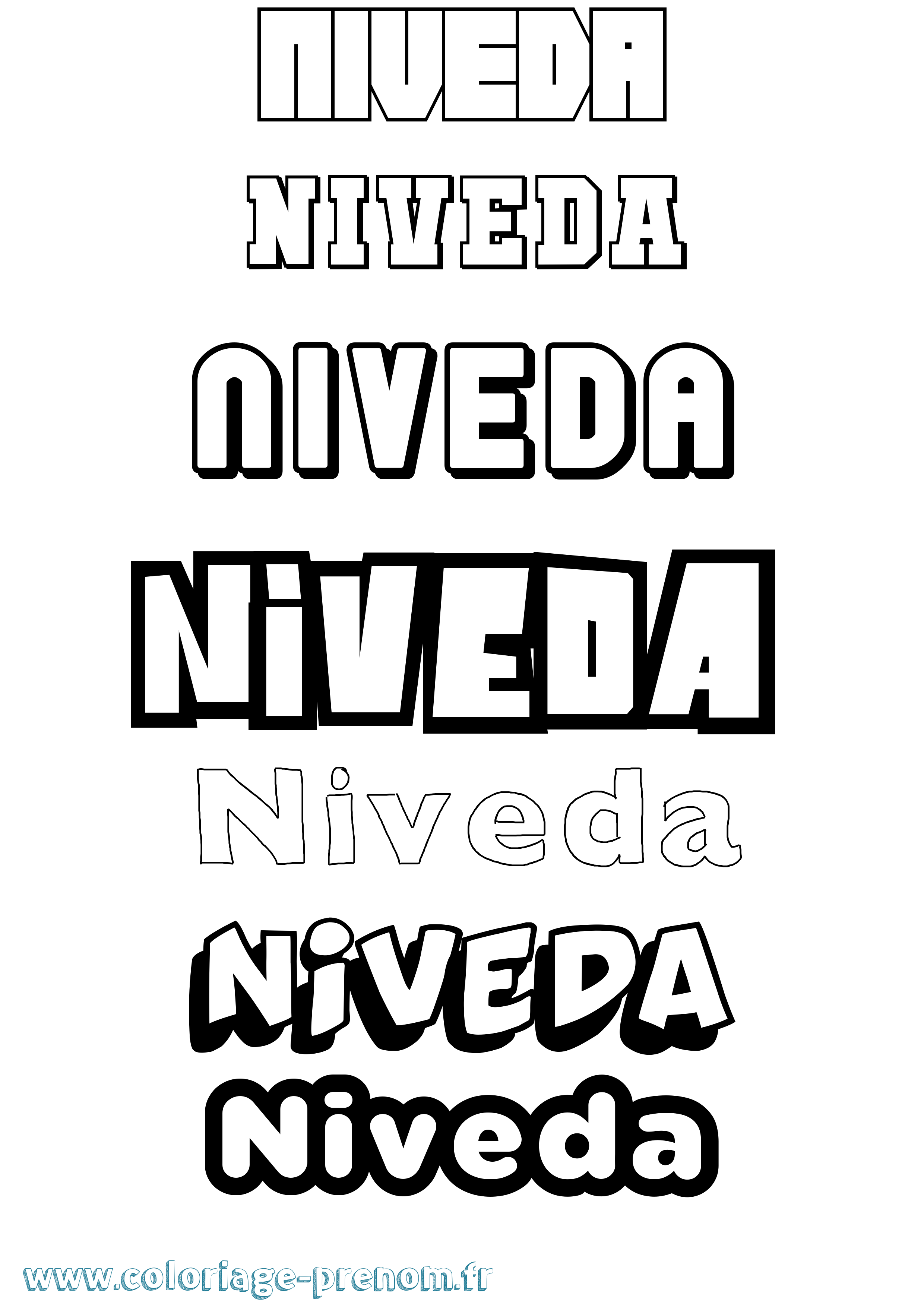 Coloriage Niveda Simple Coloriage prénom Niveda Simple