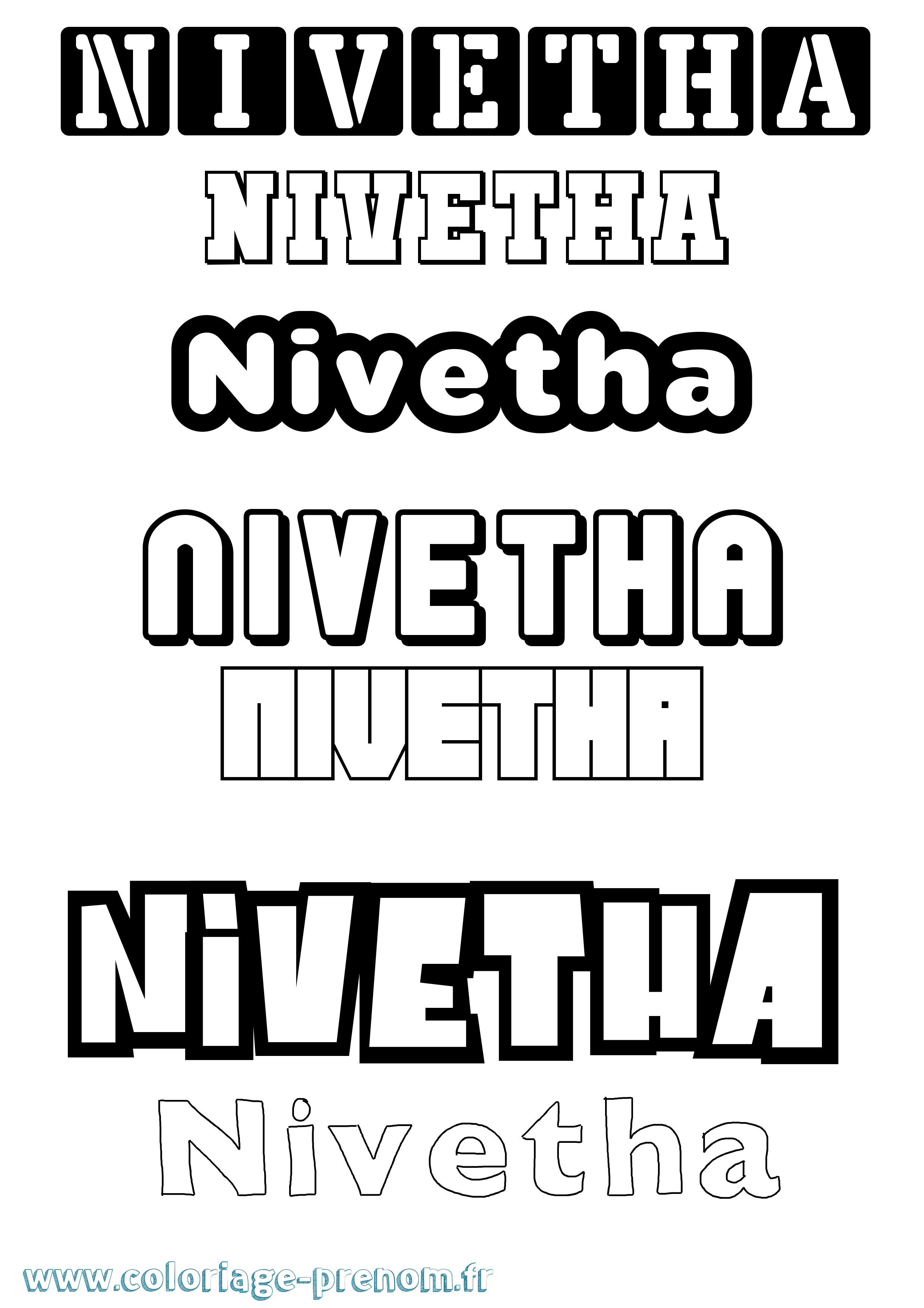 Coloriage Nivetha Simple Coloriage prénom Nivetha Simple