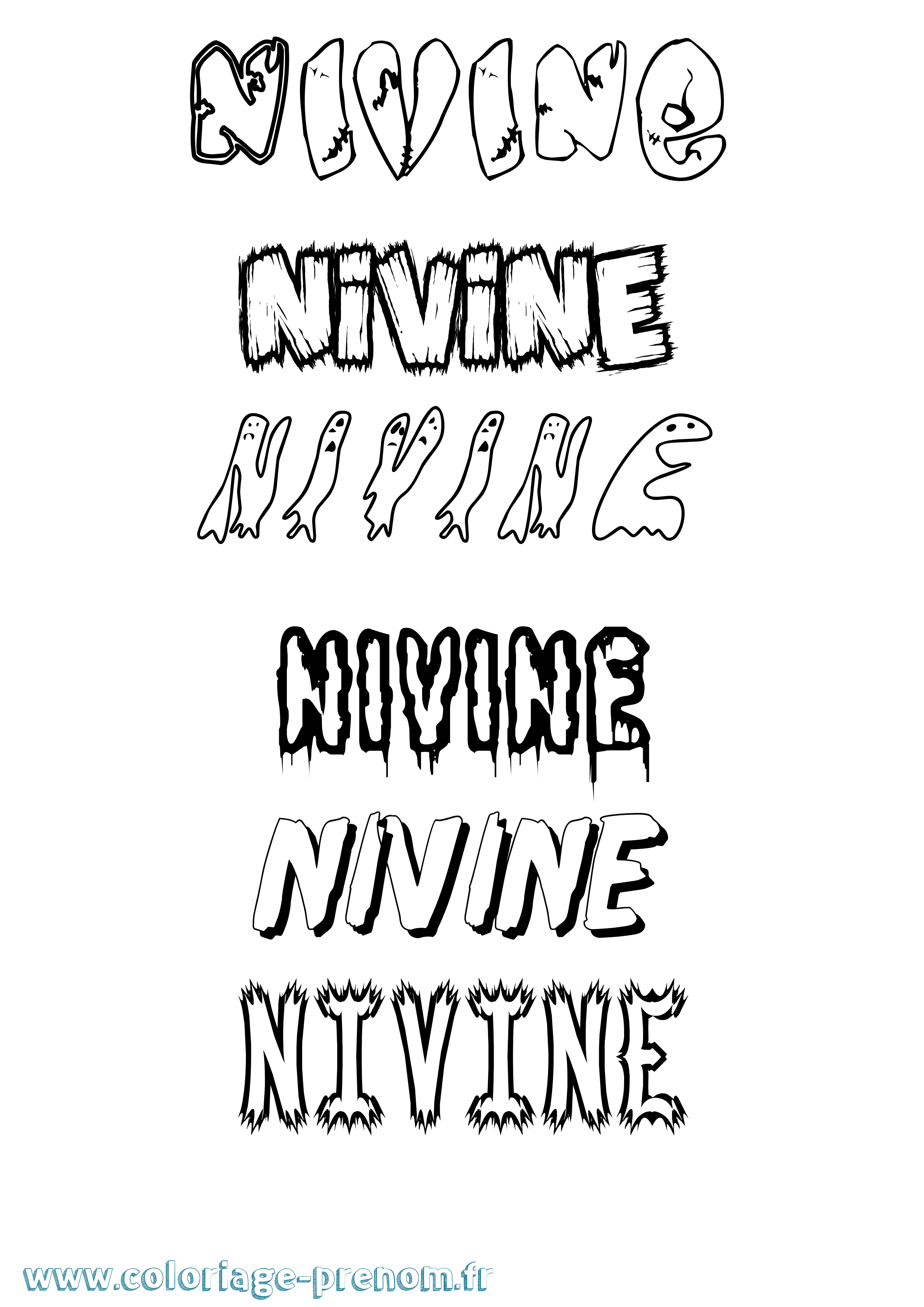 Coloriage Nivine Frisson Coloriage prénom Nivine Frisson