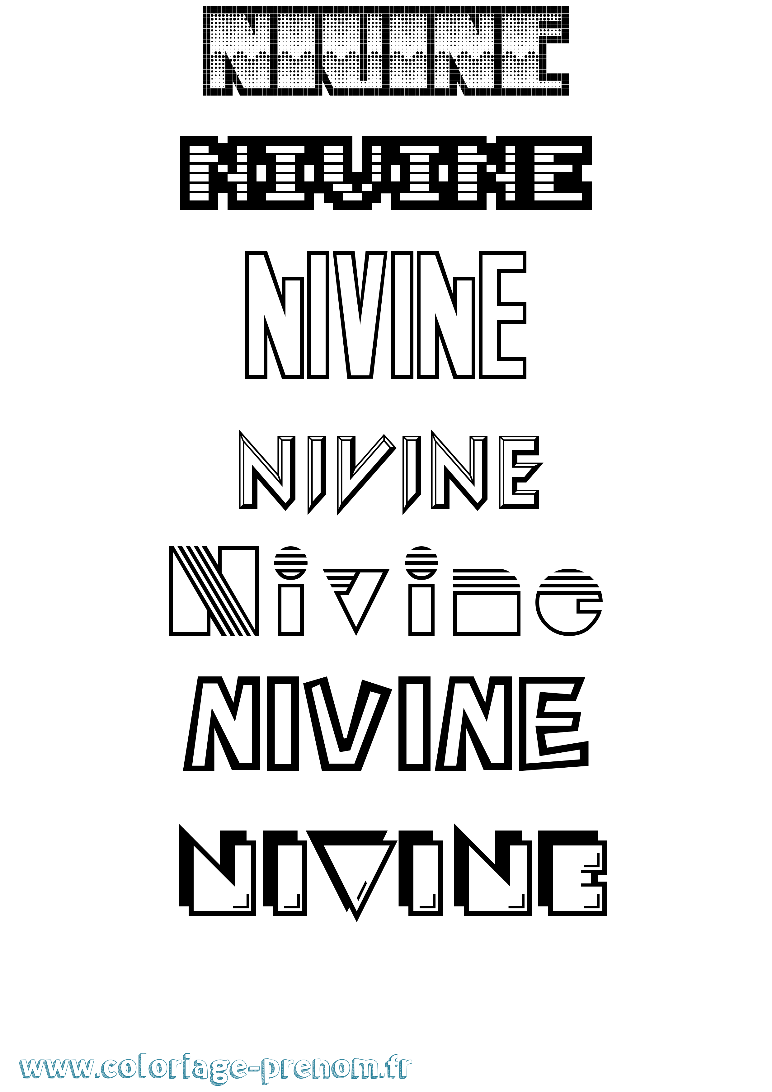 Coloriage Nivine Jeux Vidéos Coloriage prénom Nivine Jeux Vidéos