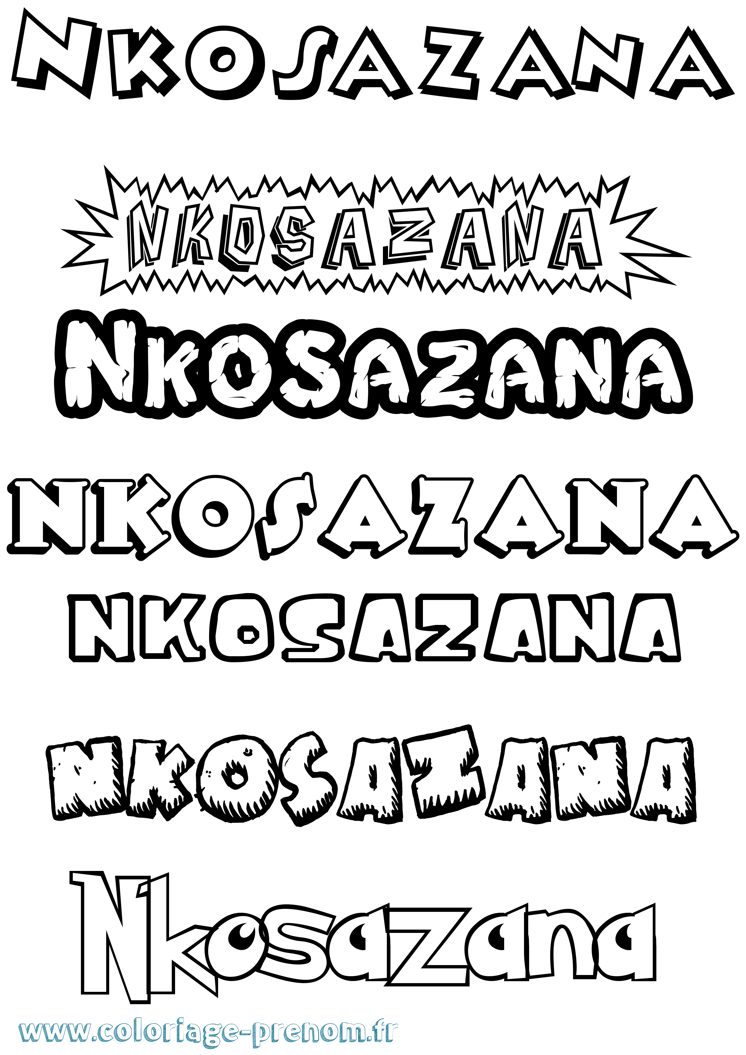 Coloriage Nkosazana Dessin Animé Coloriage prénom Nkosazana Dessin Animé
