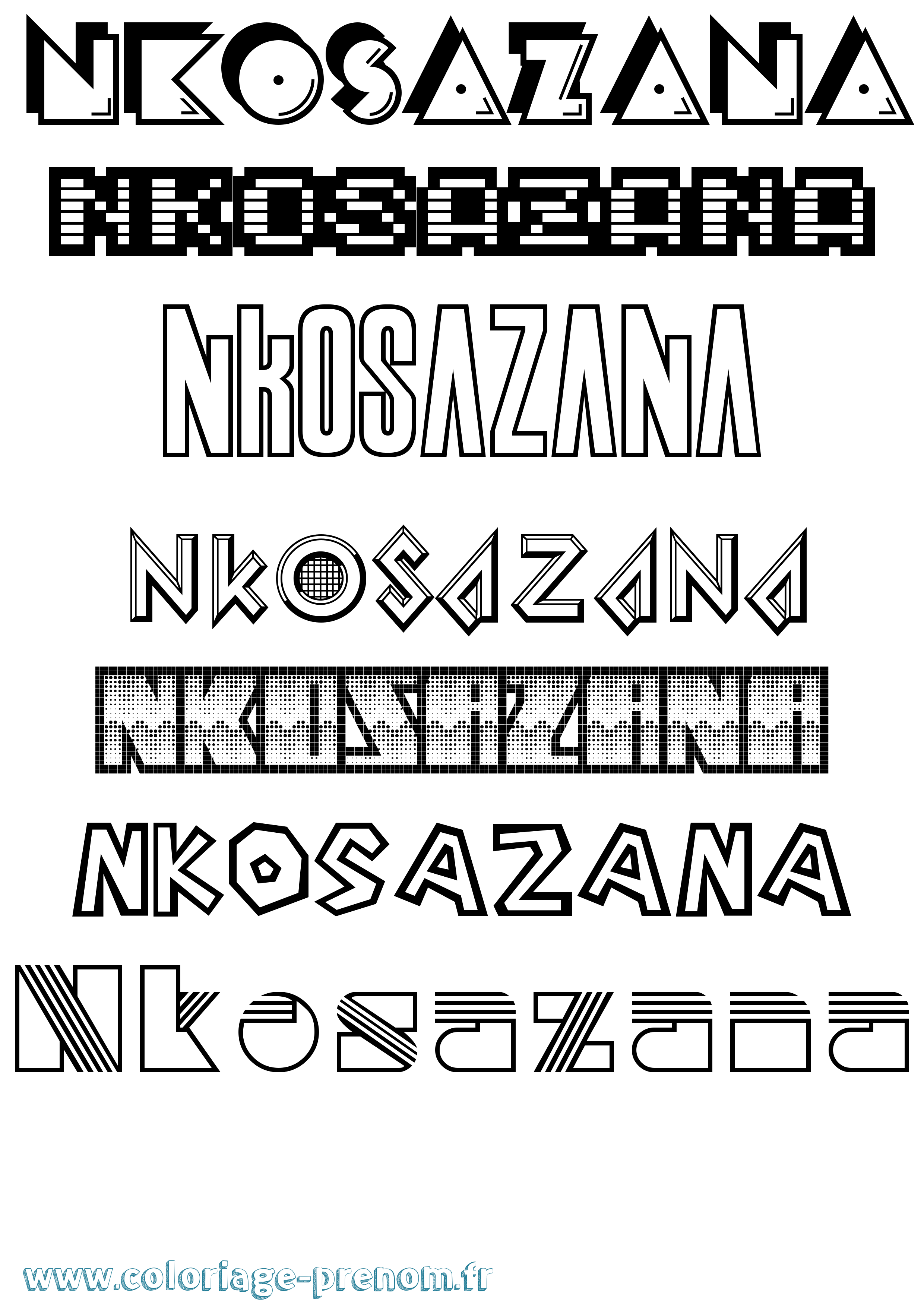 Coloriage Nkosazana Jeux Vidéos Coloriage prénom Nkosazana Jeux Vidéos